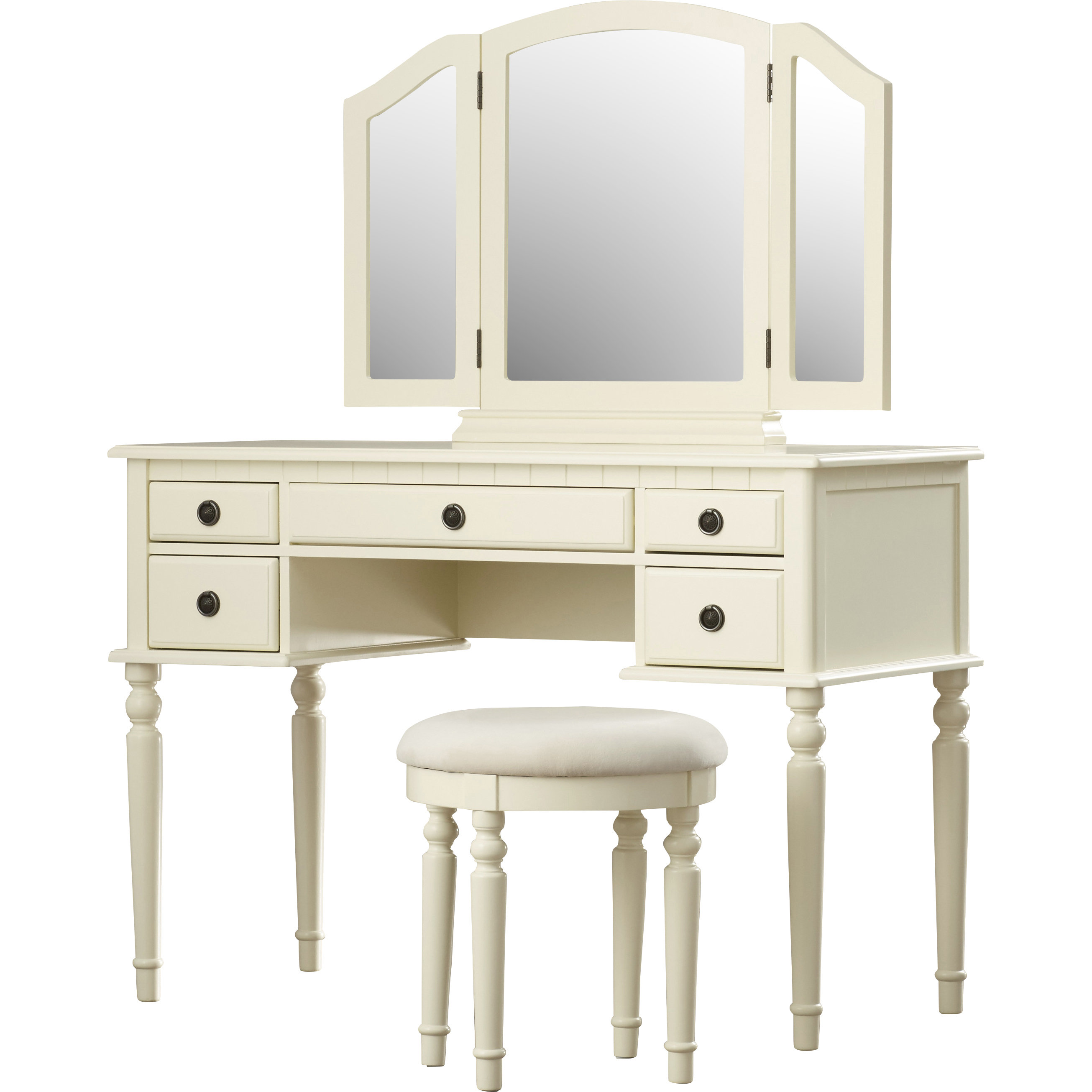 Three Posts Brownridge 5 Drawer Vanity Set with Mirror & Reviews Wayfair
