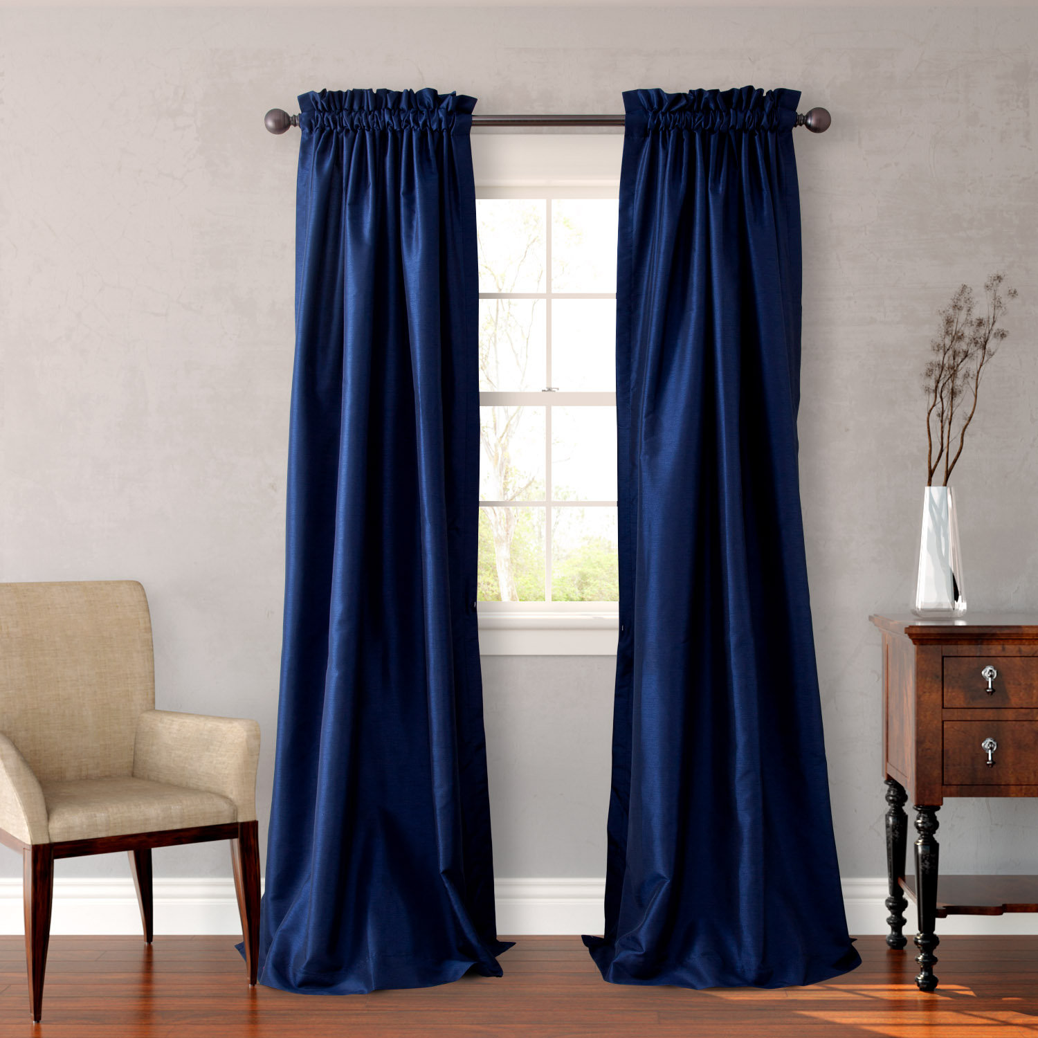 Three Posts Taylorstown Faux Silk Curtain Panel & Reviews Wayfair