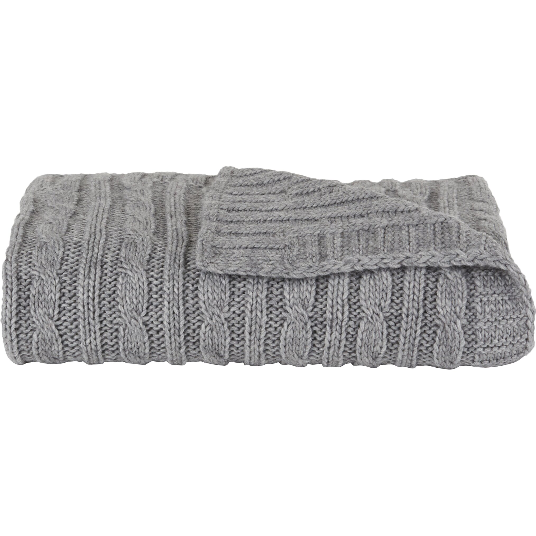 Three Posts Deluxe Cable Knit Throw Blanket & Reviews | Wayfair
