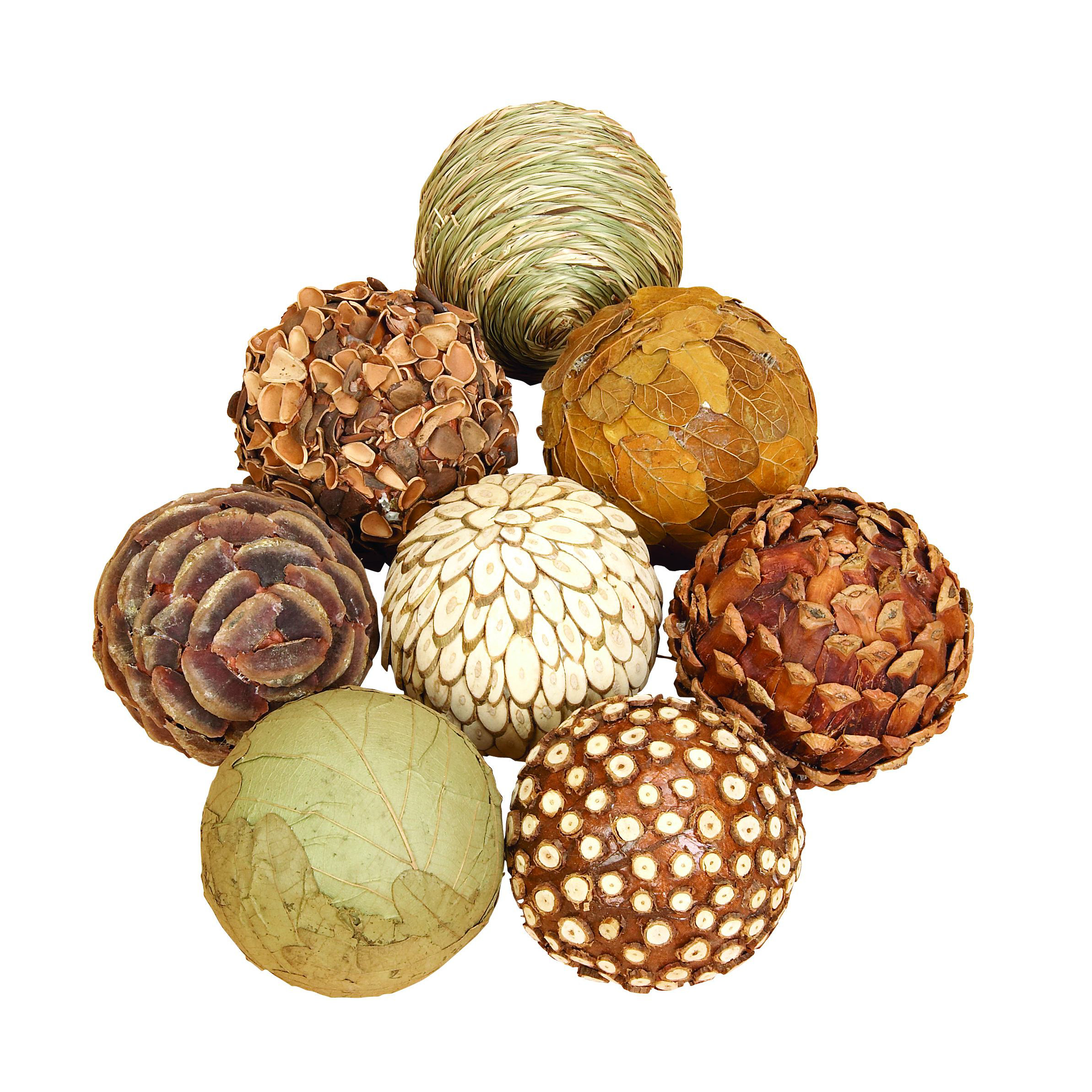 Autumnal 8 Piece Natural Ball Sculpture Set Wayfair