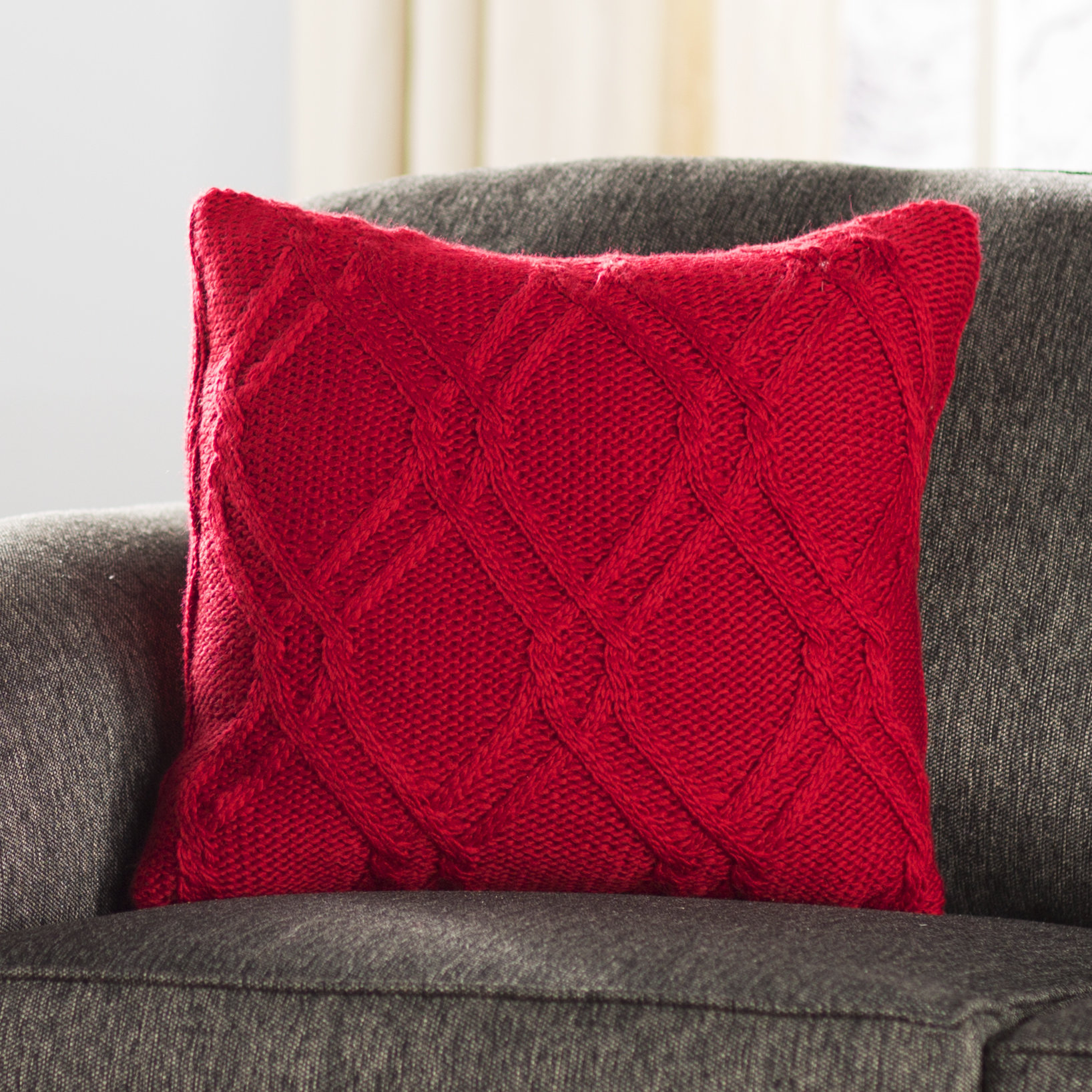 Newmanstown Cable Knit Throw Pillow Wayfair