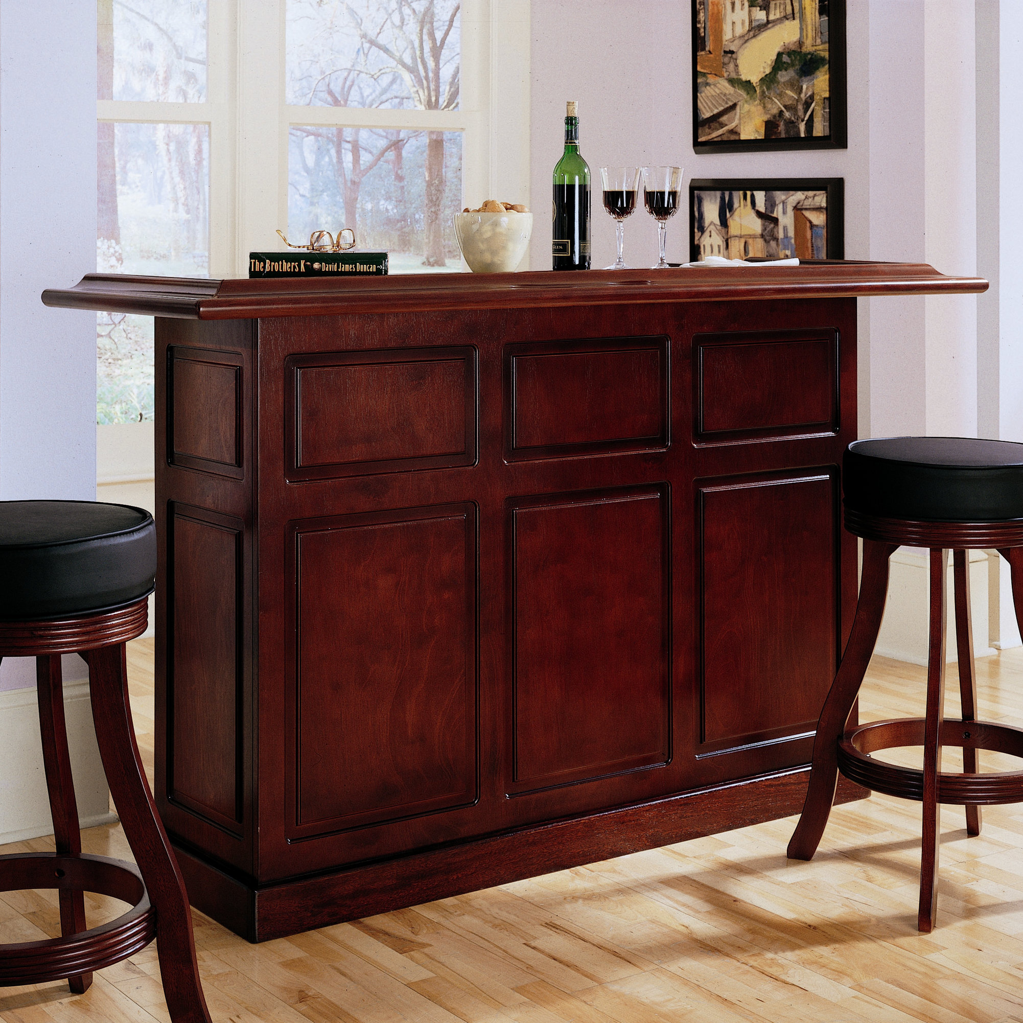 American Heritage Lexington Bar with Wine Storage & Reviews Wayfair