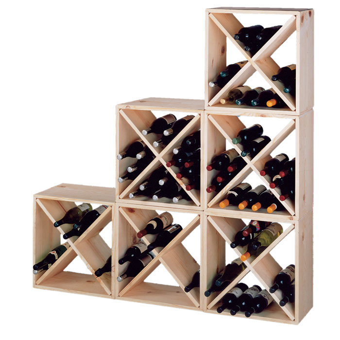Country Pine Cube 24 Bottle Floor Wine Rack Wayfair