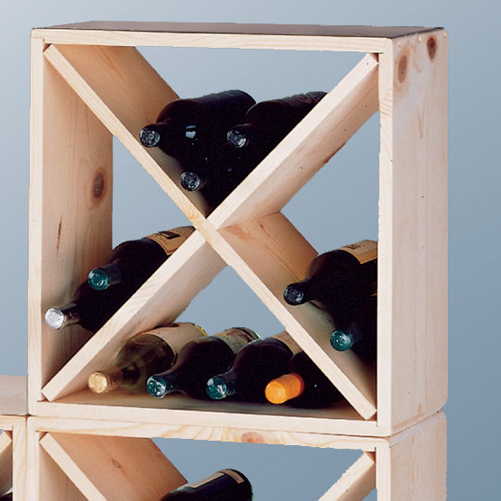 Country Pine Cube 24 Bottle Floor Wine Rack Wayfair