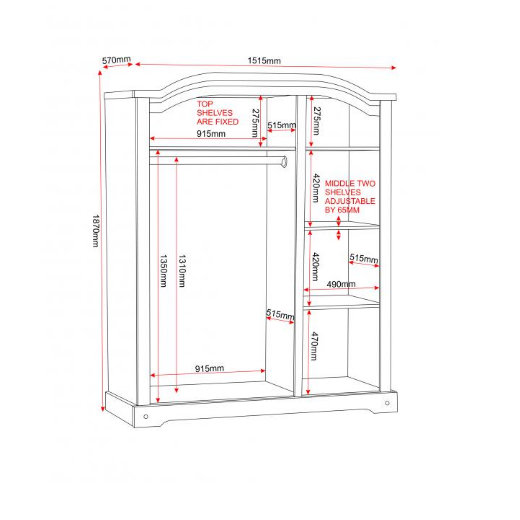 Home & Haus Corona 3 Door Wardrobe & Reviews Wayfair UK