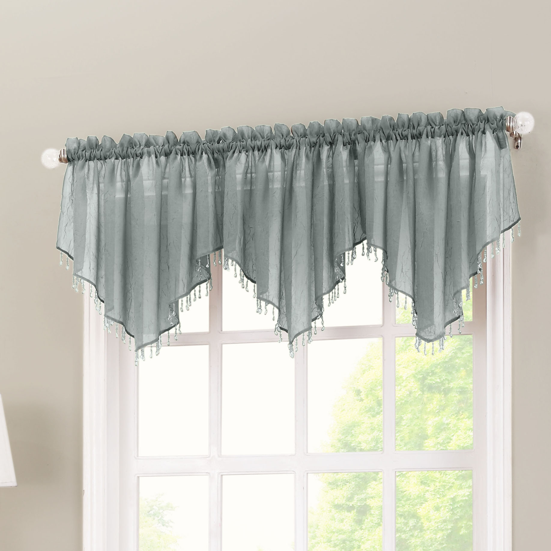 No. 918 Crushed Sheer Voile 51" Curtain Valance & Reviews Wayfair