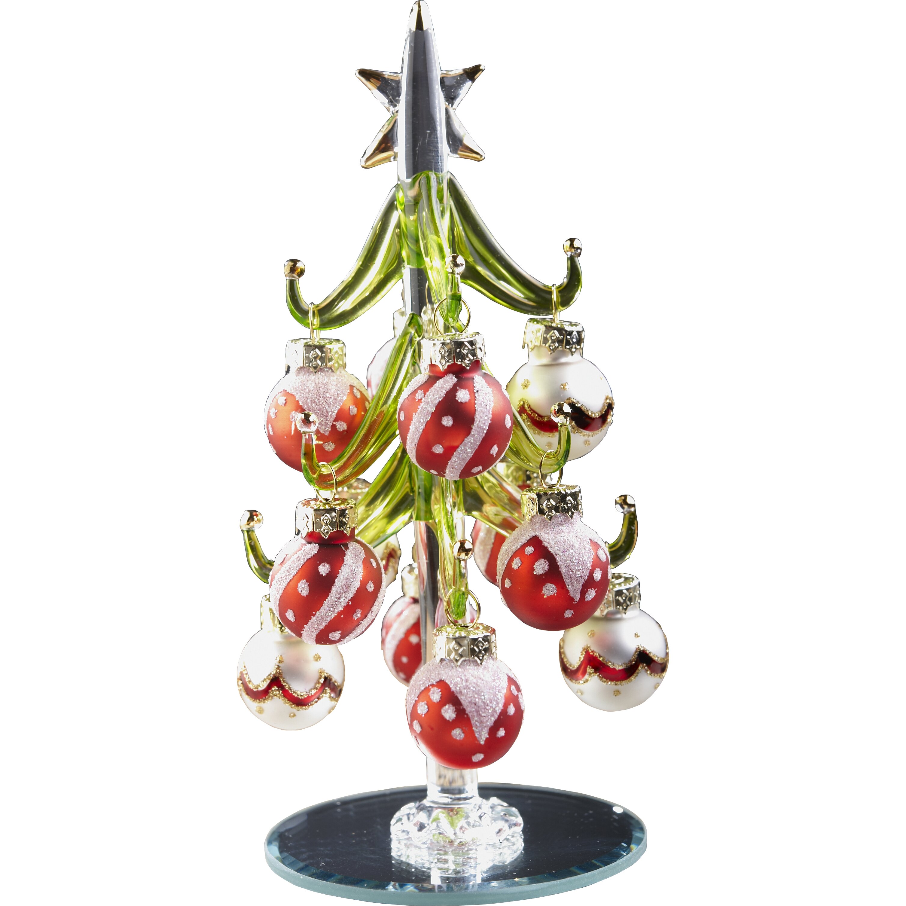 Glass Christmas Tree With Ornament Balls Wayfair