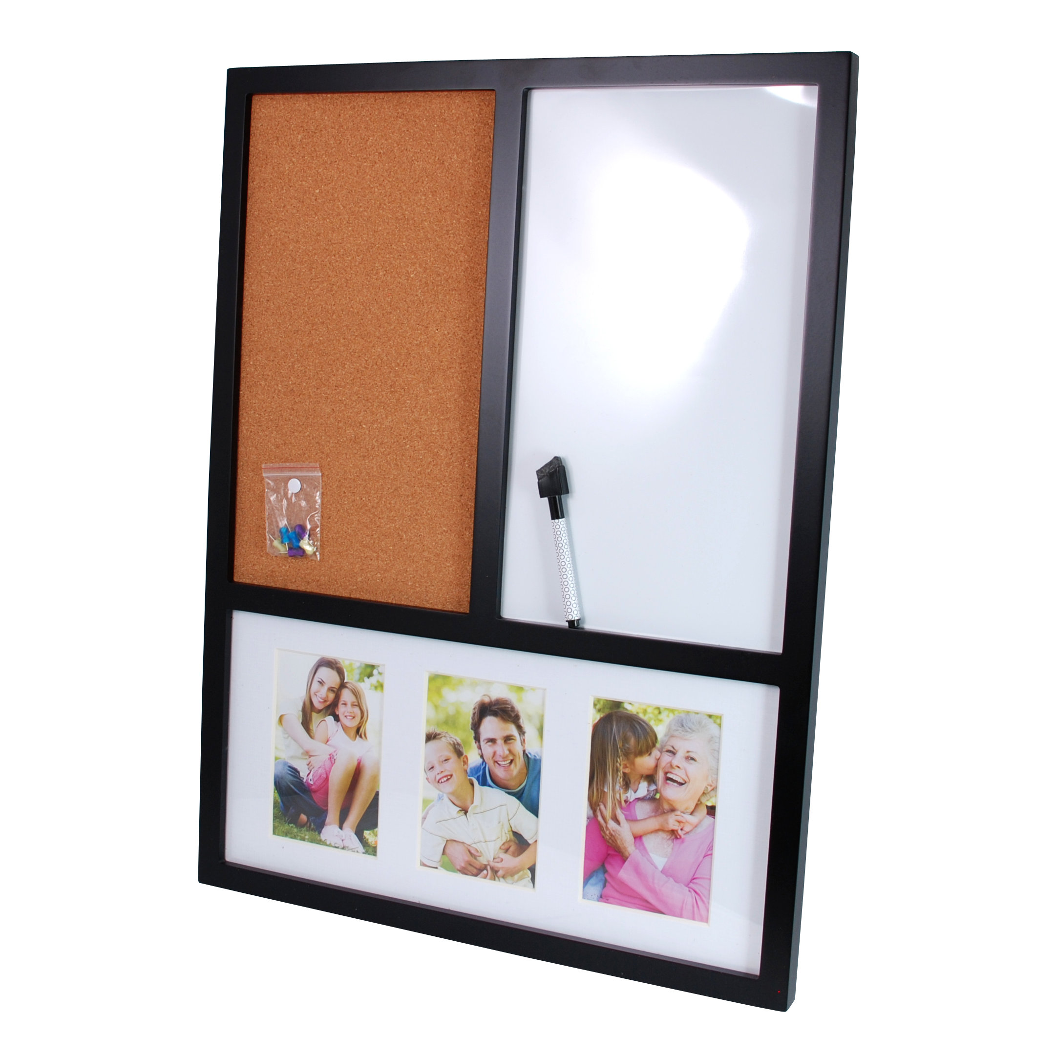 Memo Board with Dry Erase and Cork Wall Mounted Combination Boards, 2