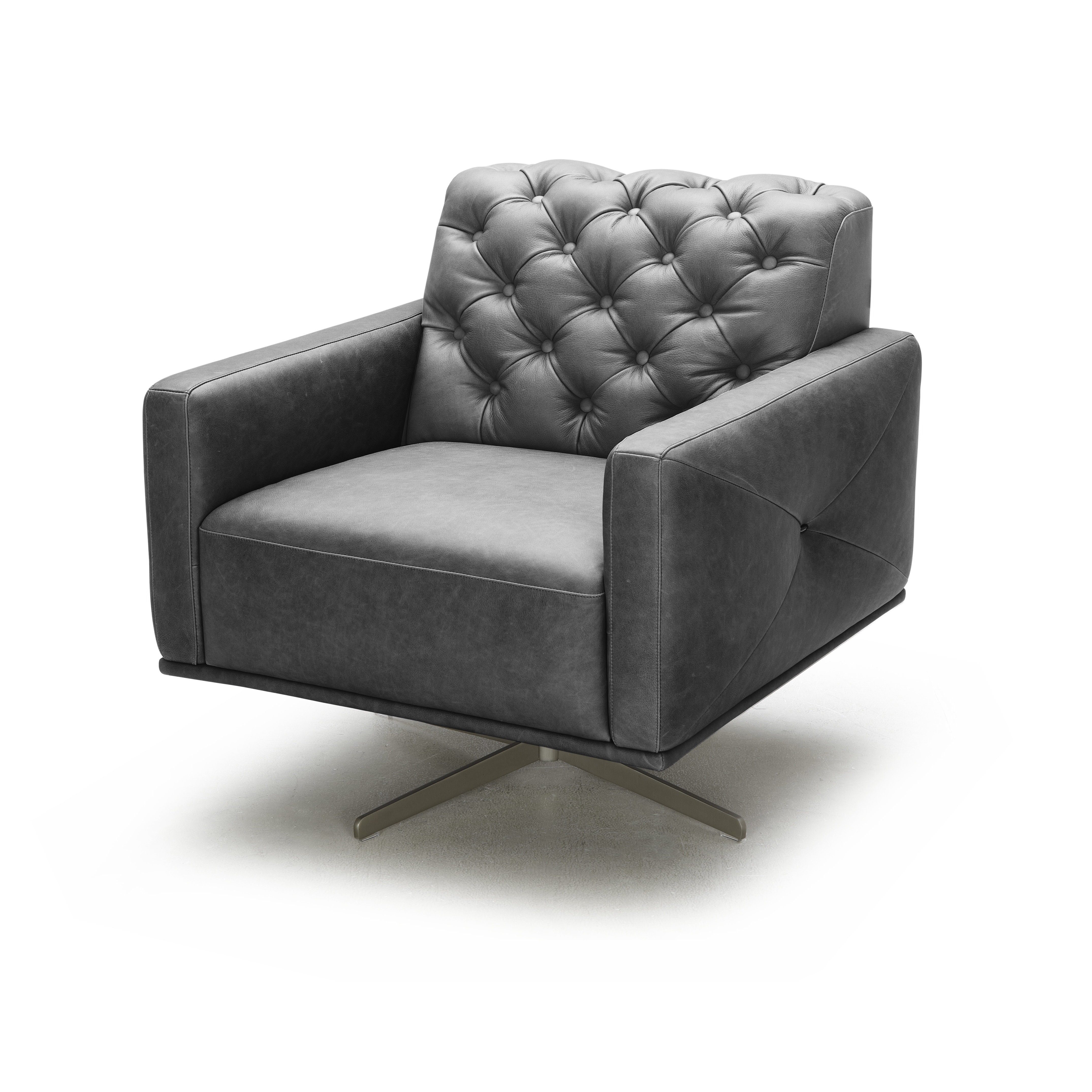 J&M Furniture Othello Italian Leather Swivel Chair & Reviews Wayfair