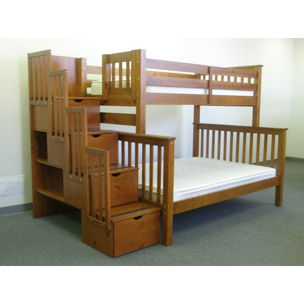 Bedz King Twin over Full Bunk Bed with Storage & Reviews Wayfair