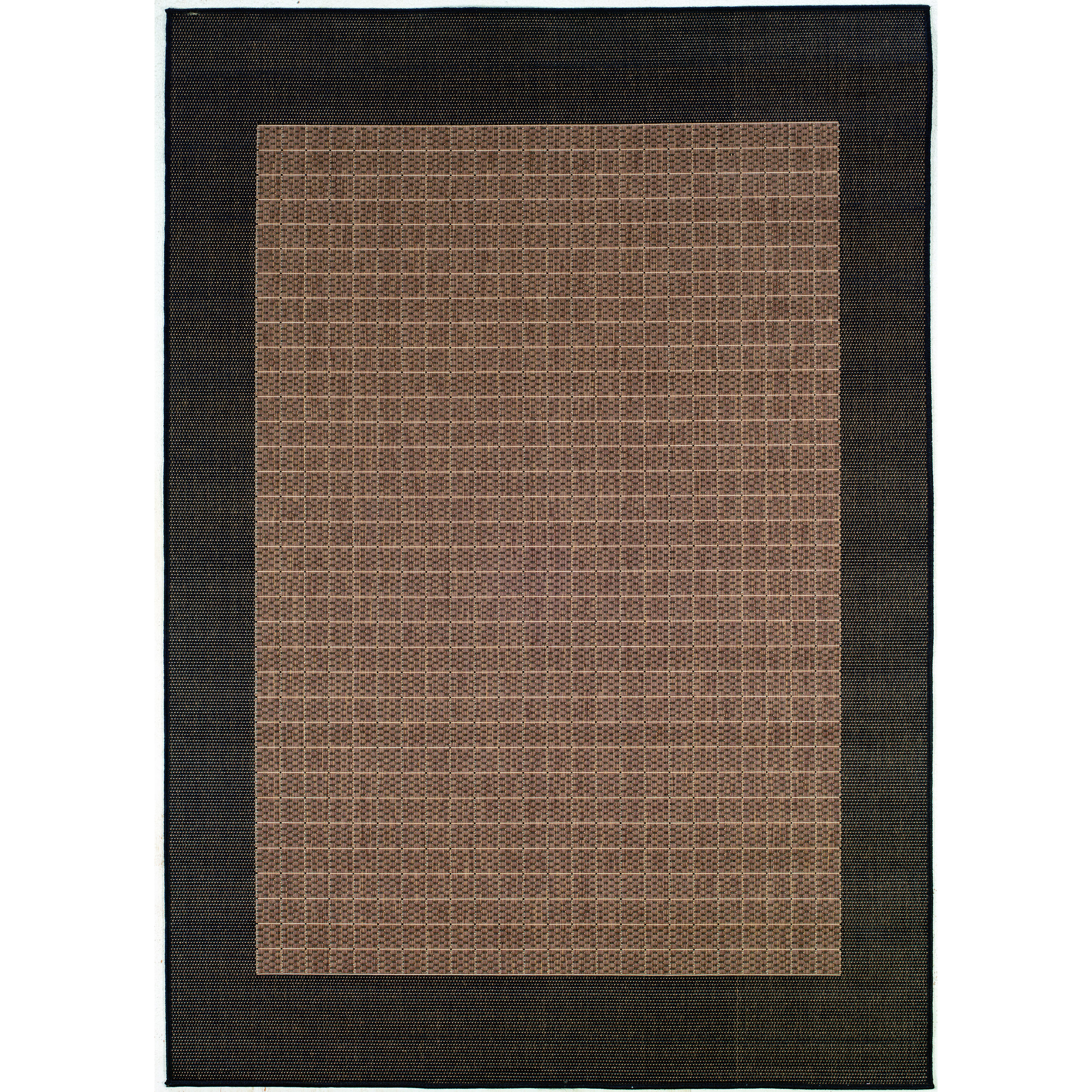 Couristan Recife Checkered Field Black Cocoa/Dark Brown Indoor/Outdoor