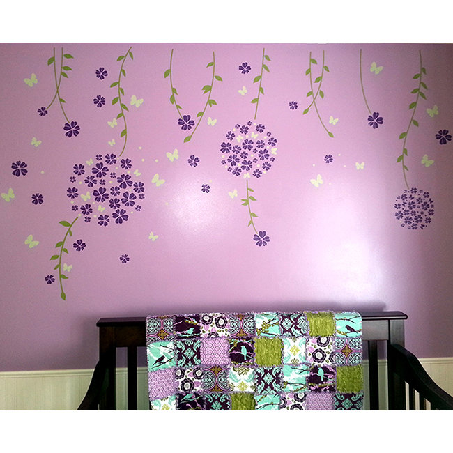 Pop Decors Flower Vines and Butterflies Wall Decal & Reviews Wayfair