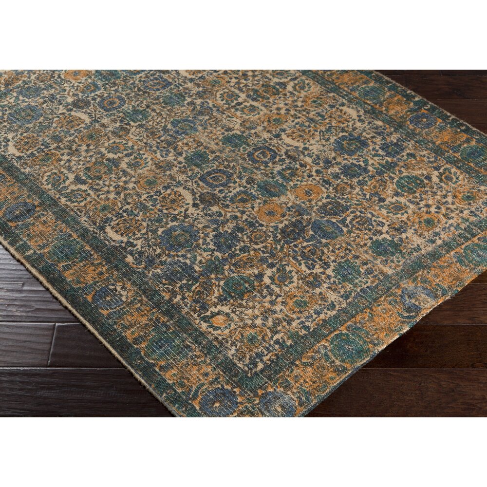 Shadi Hand-Woven Neutral/Blue Area Rug | Wayfair