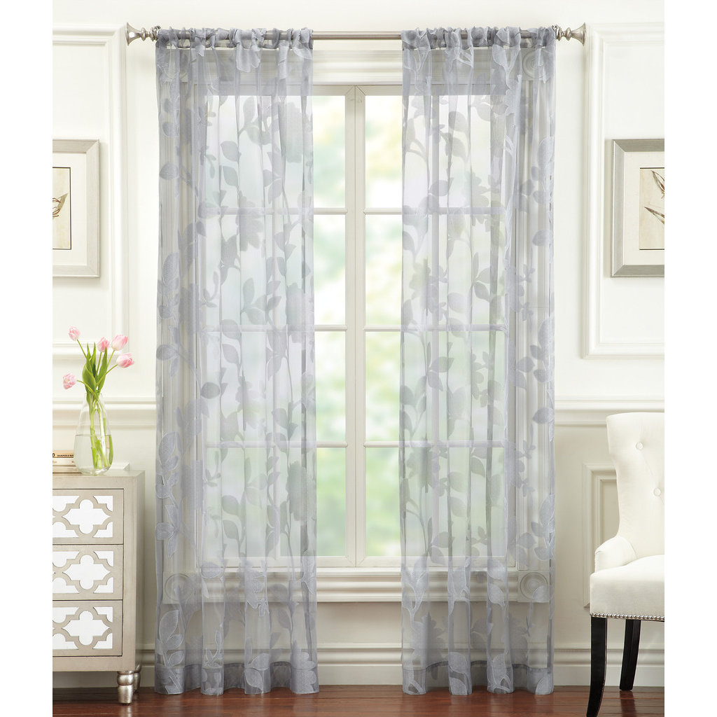 Floral Sheer Rod Pocket Curtain Panel Joss & Main