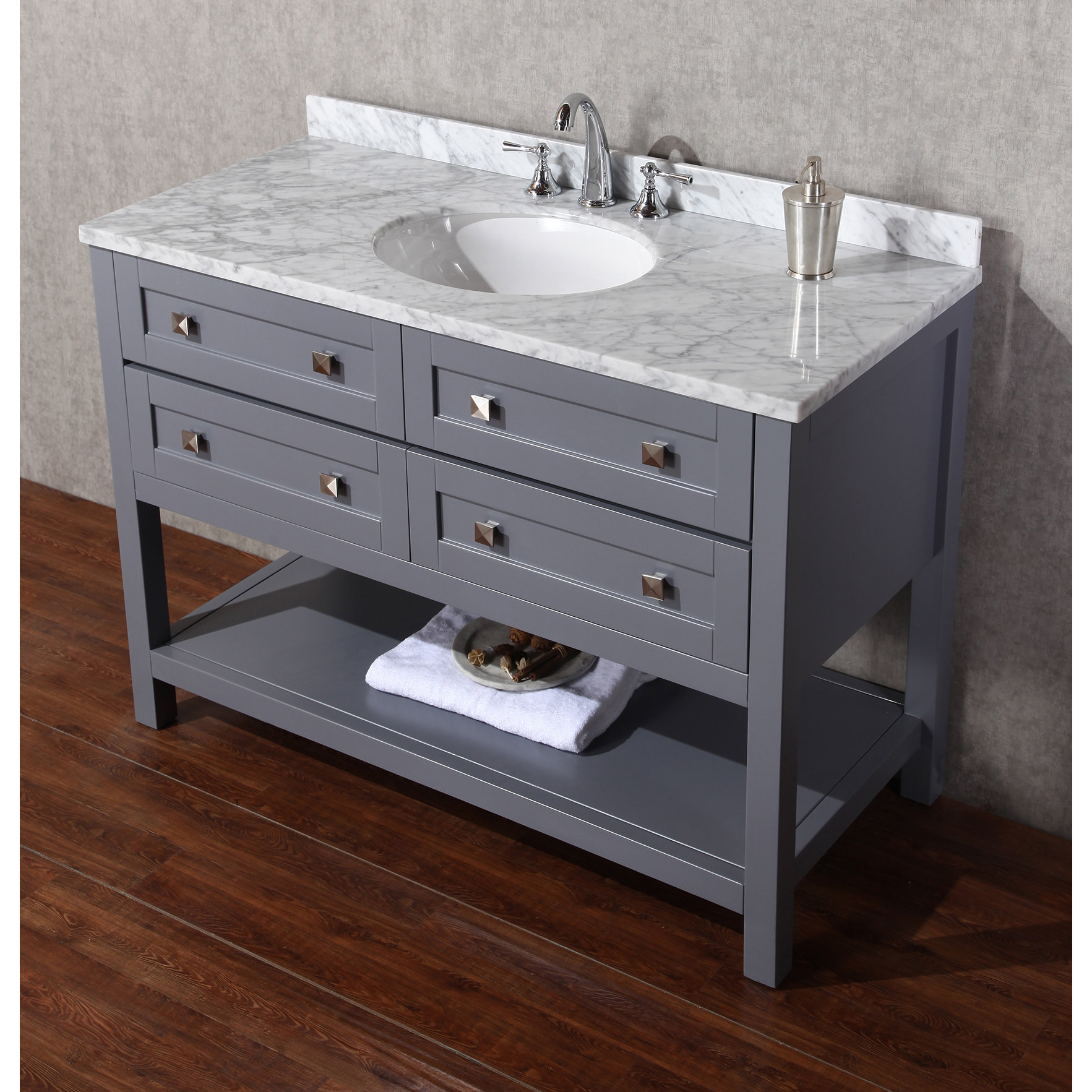 48" Single Modern Bathroom Vanity Set with Mirror | Wayfair