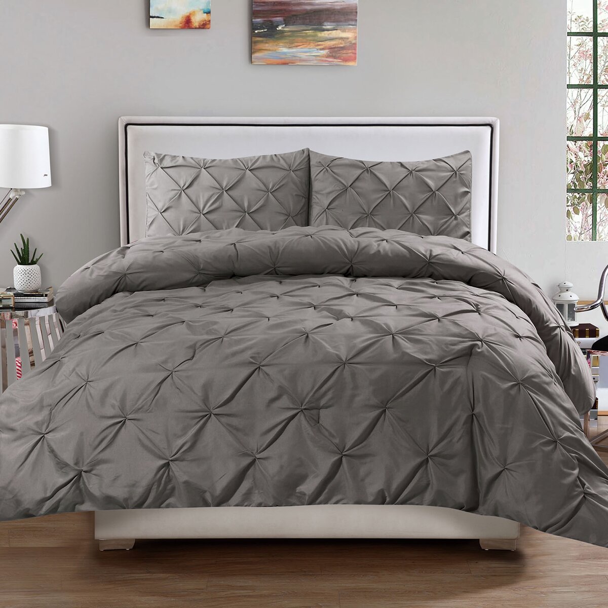 Luxurious Pinch Pleat 3 Piece Comforter Set | Wayfair