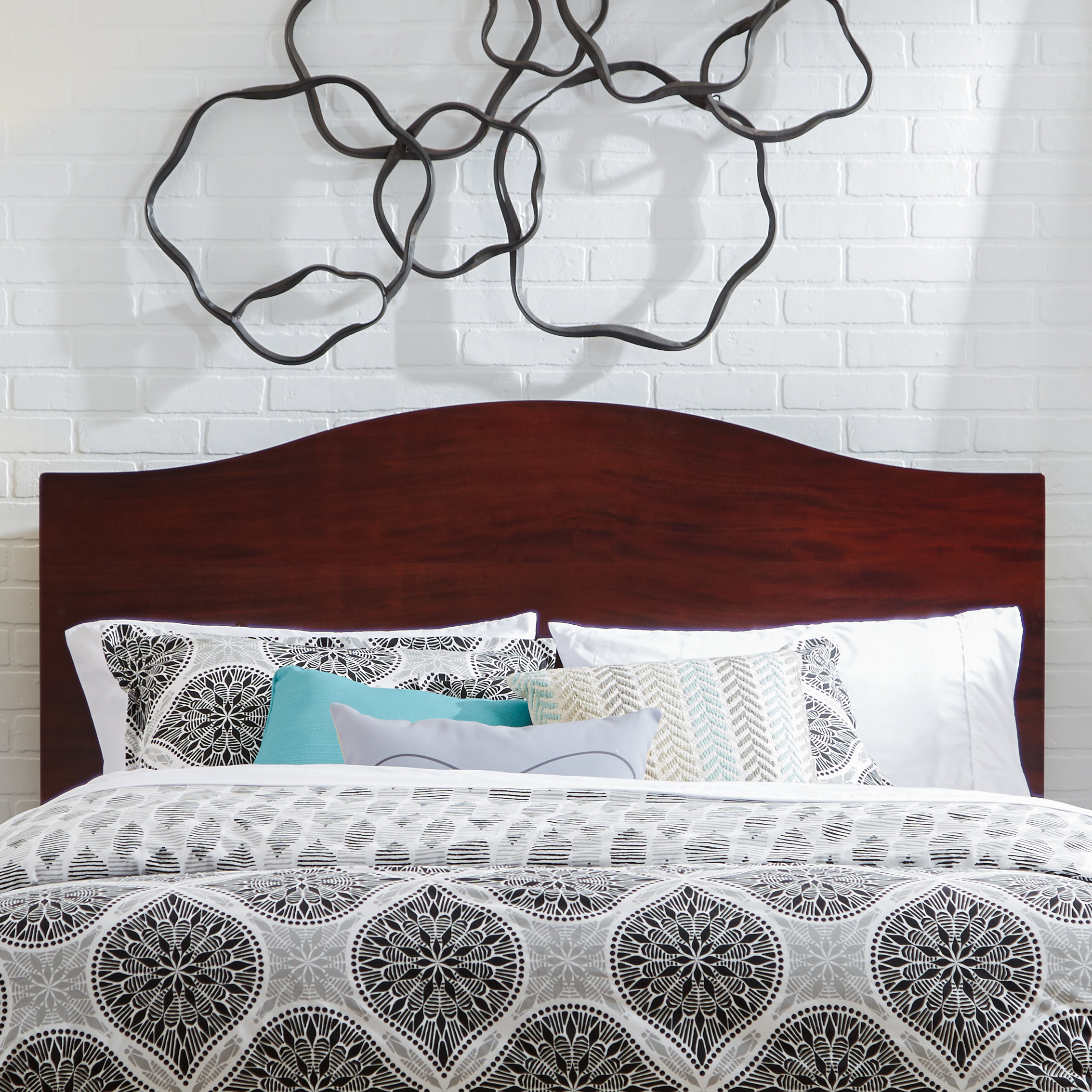 Mercury Row Apollo Mahogany Camelback Wood Headboard & Reviews Wayfair