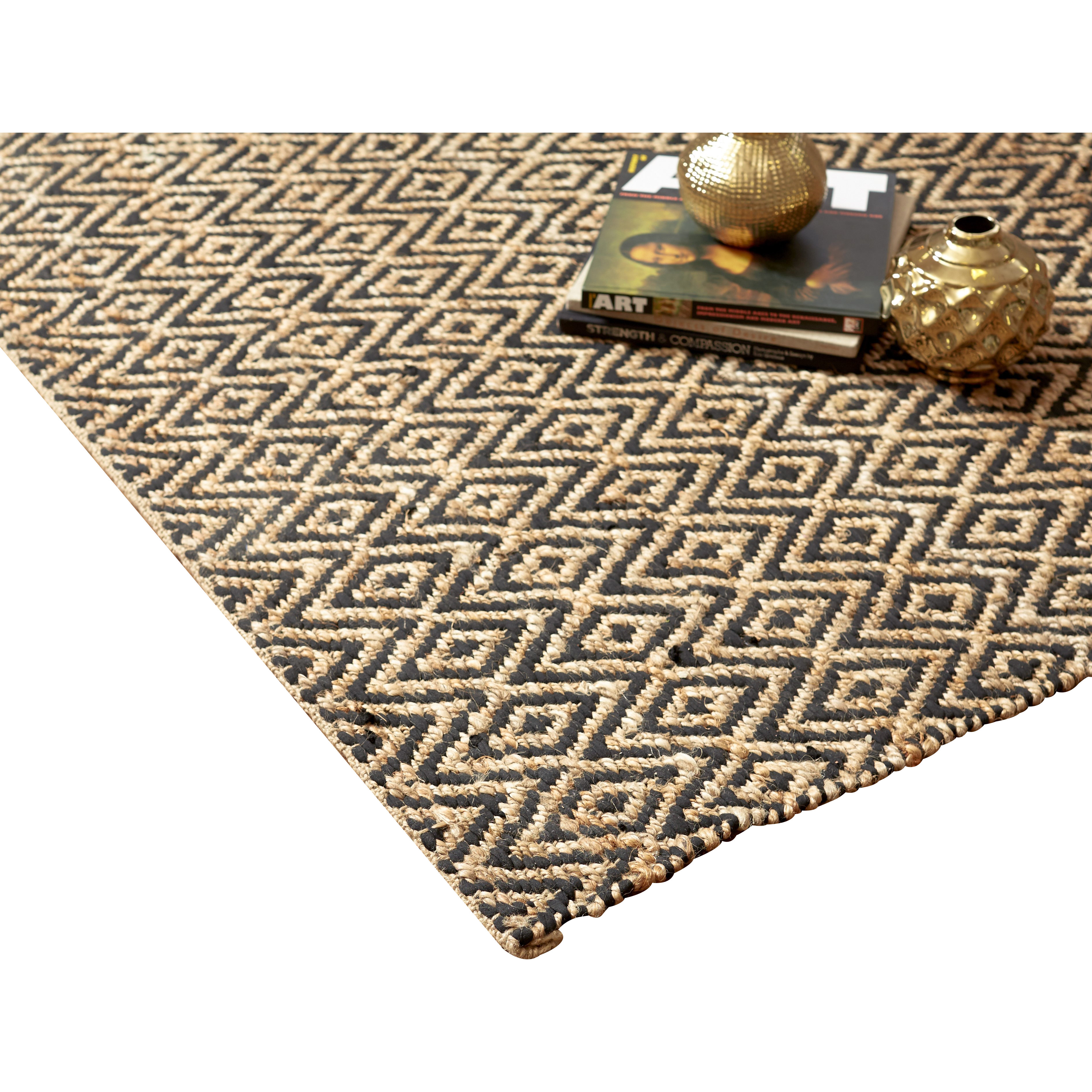 Mercury Row Paragon Diamond HandWoven Black Area Rug AllModern