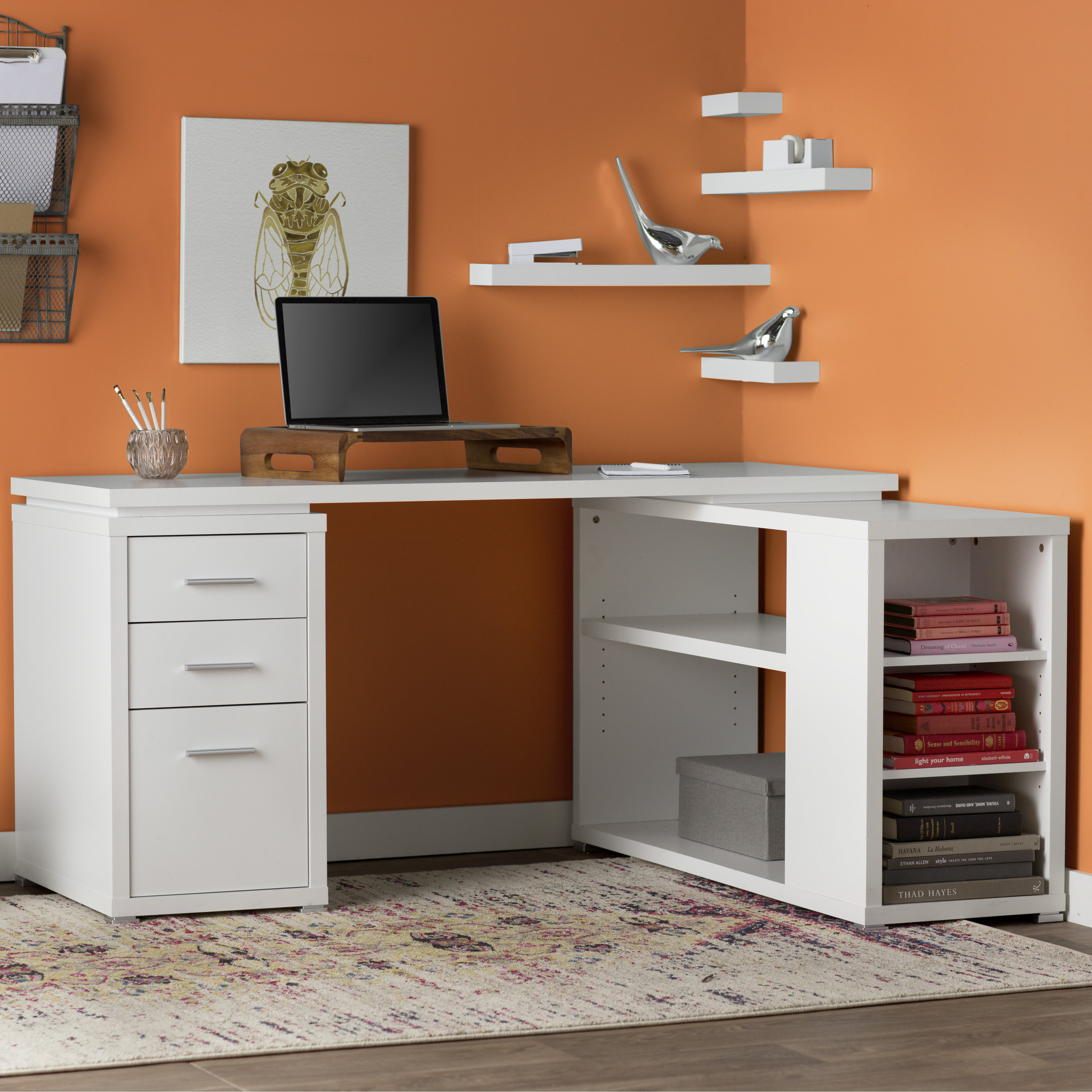 Mercury Row Senga Down 3 Drawer Computer Desk & Reviews Wayfair