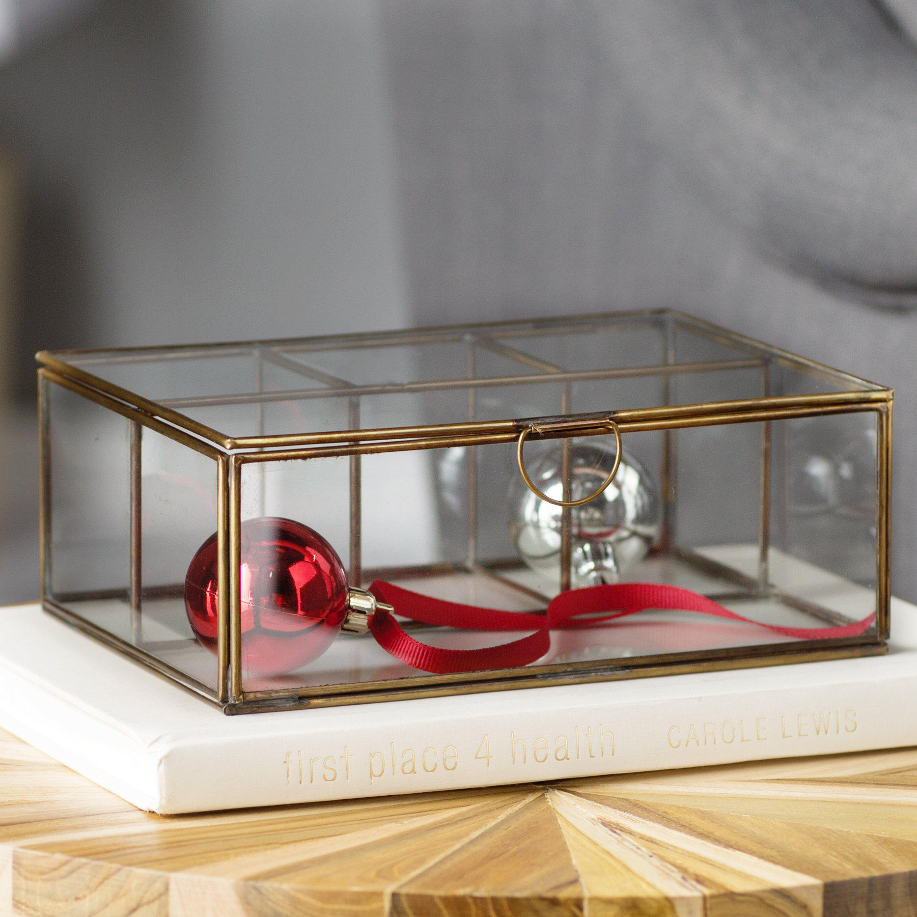 Decorative Glass and Brass Box Wayfair