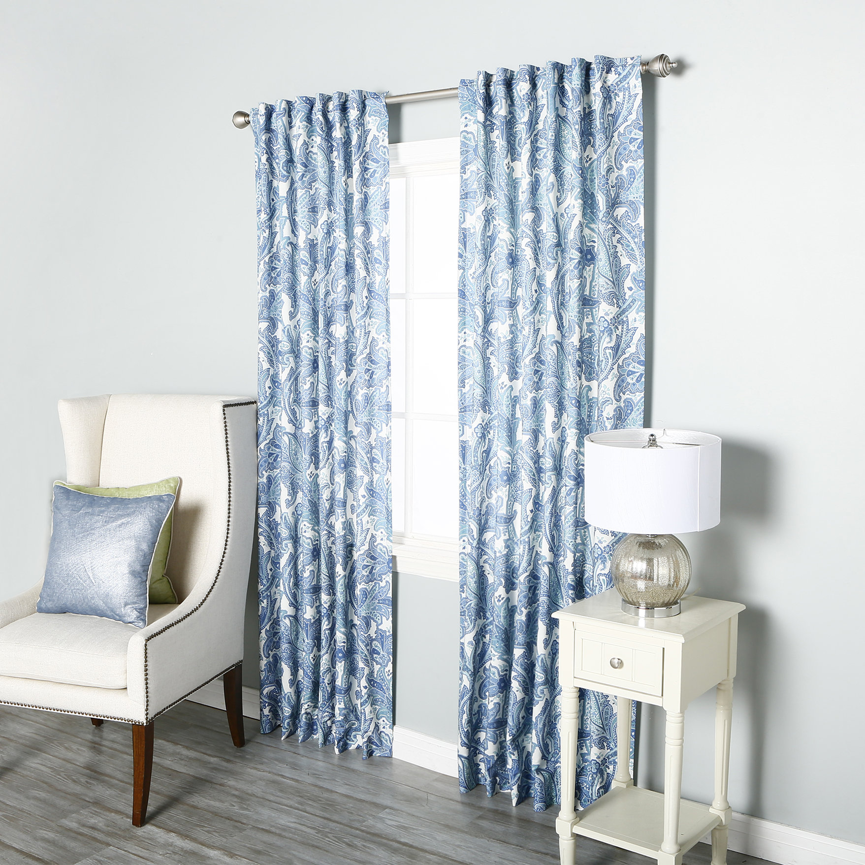 Blue Paisley Rod Pocket Curtain Panels Joss & Main