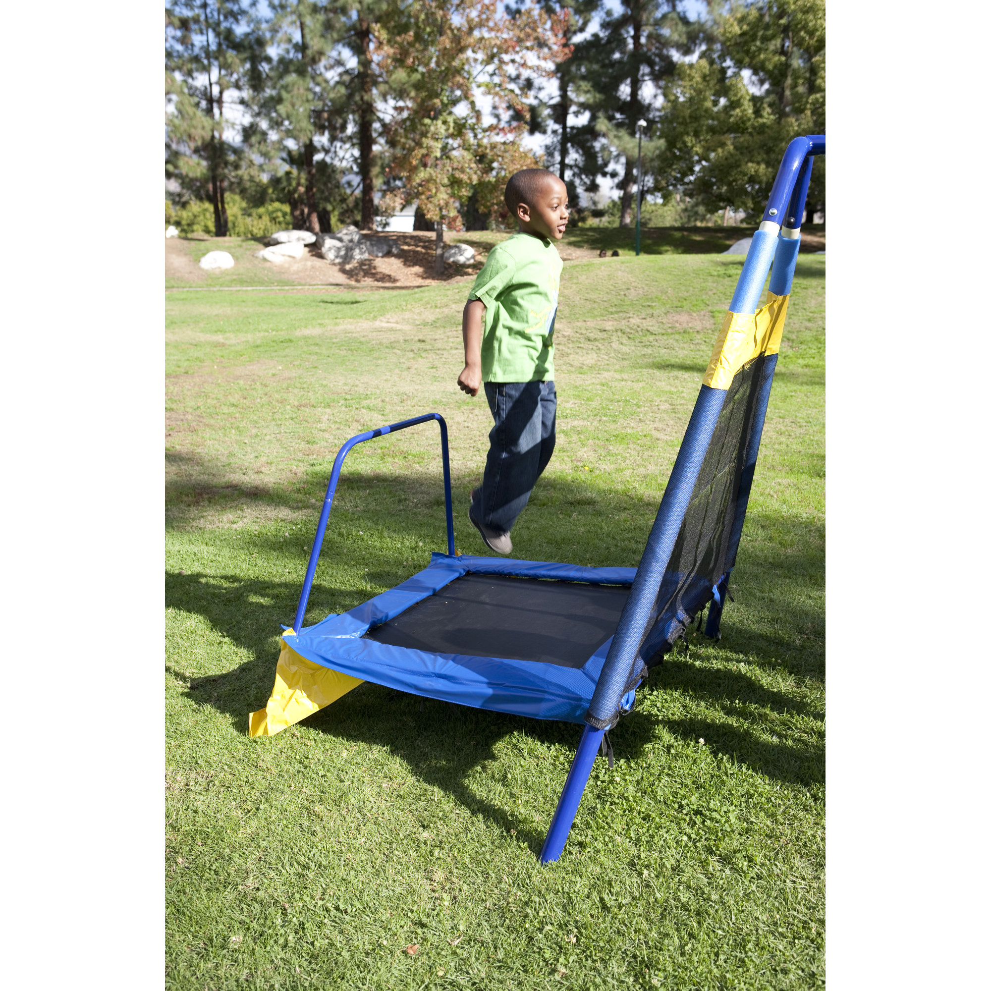 Almansor Metal Trampoline/Slide and Swing Set Wayfair