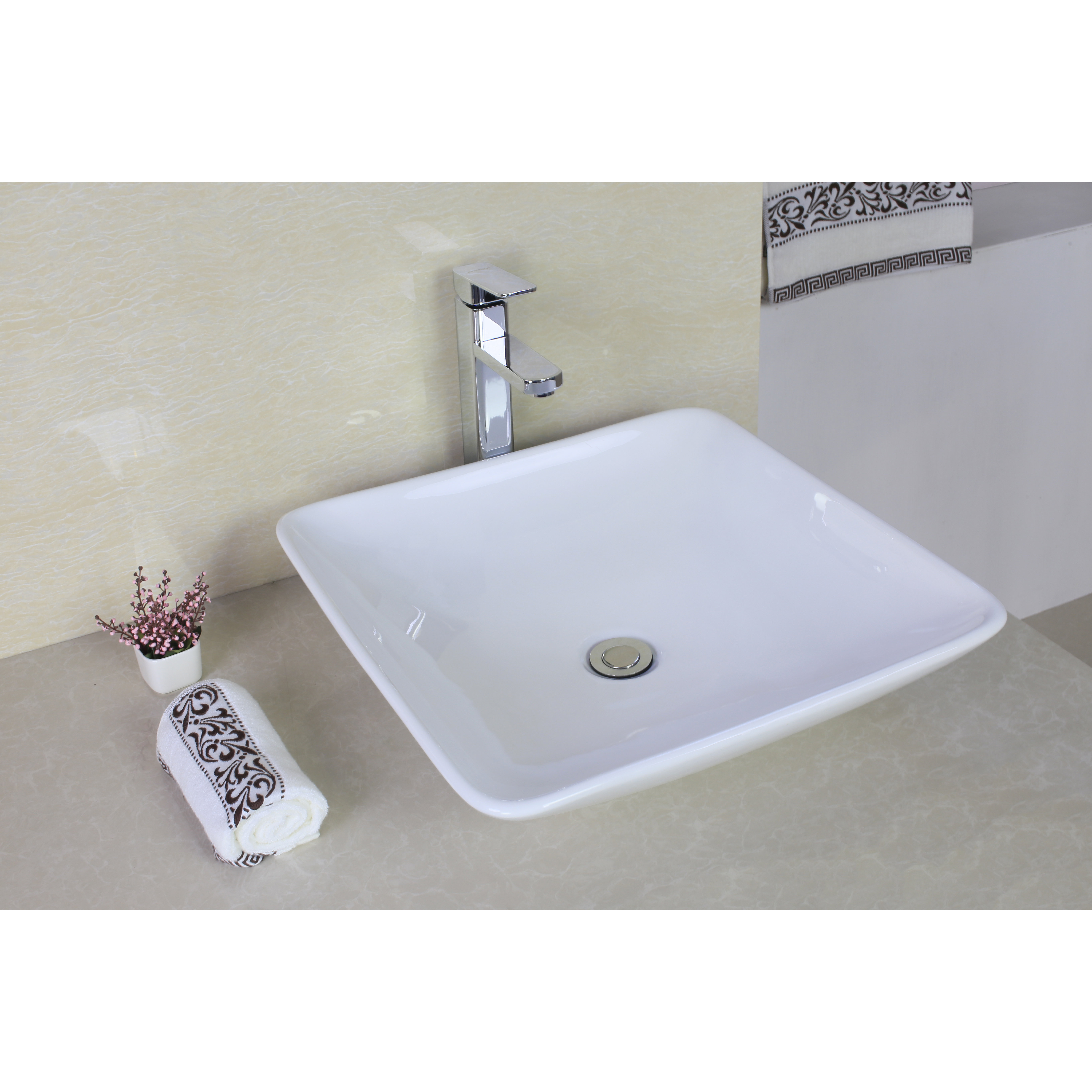 Above Counter Square Vessel Bathroom Sink by American Imaginations