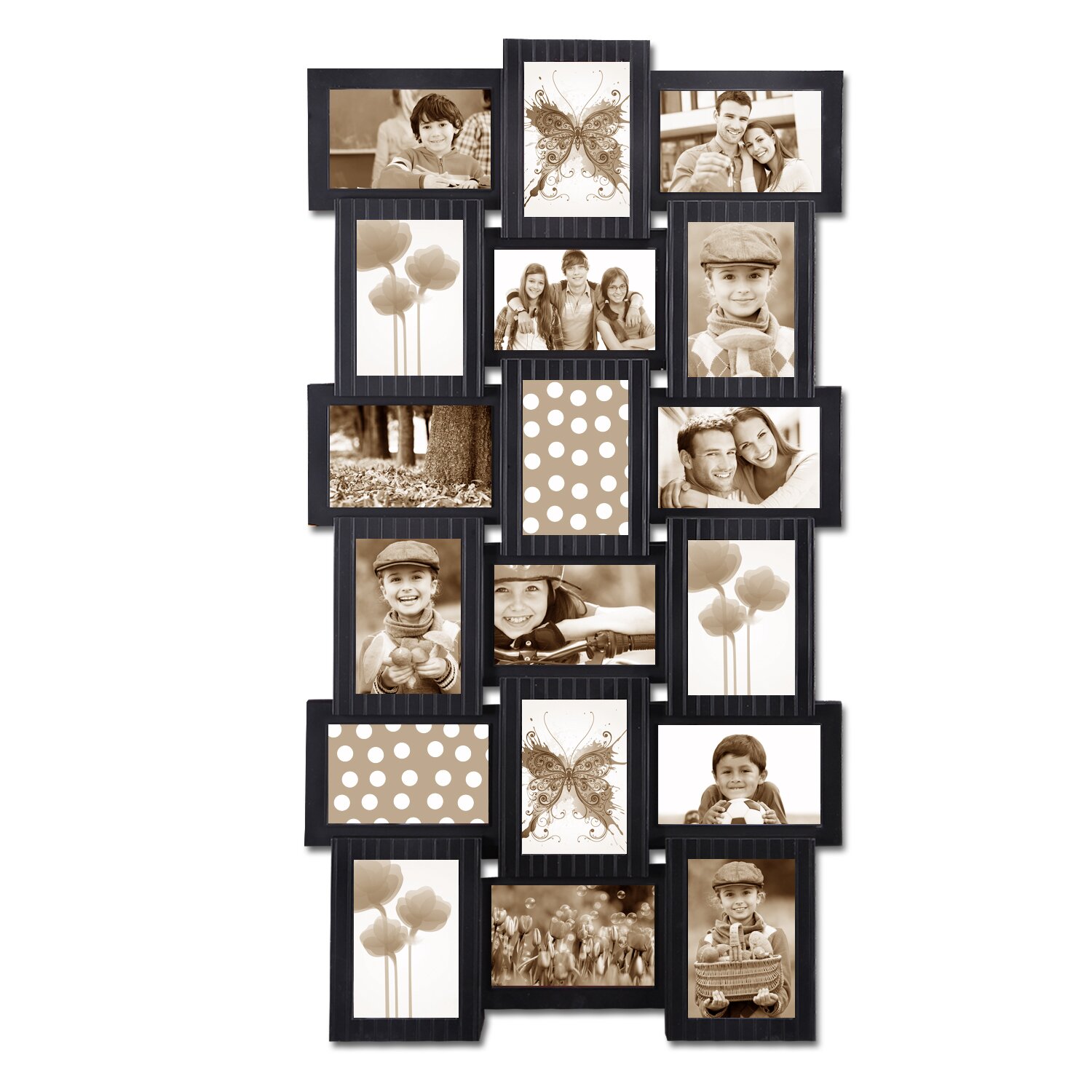 AdecoTrading 18 Opening Plastic Photo Collage Wall Hanging Picture