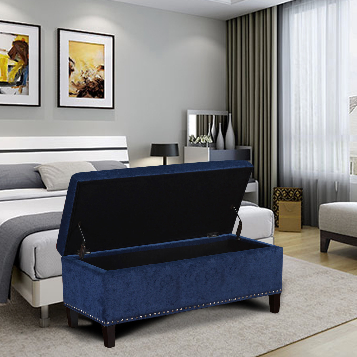 AdecoTrading Rectangular Tufted Storage Ottoman & Reviews ...