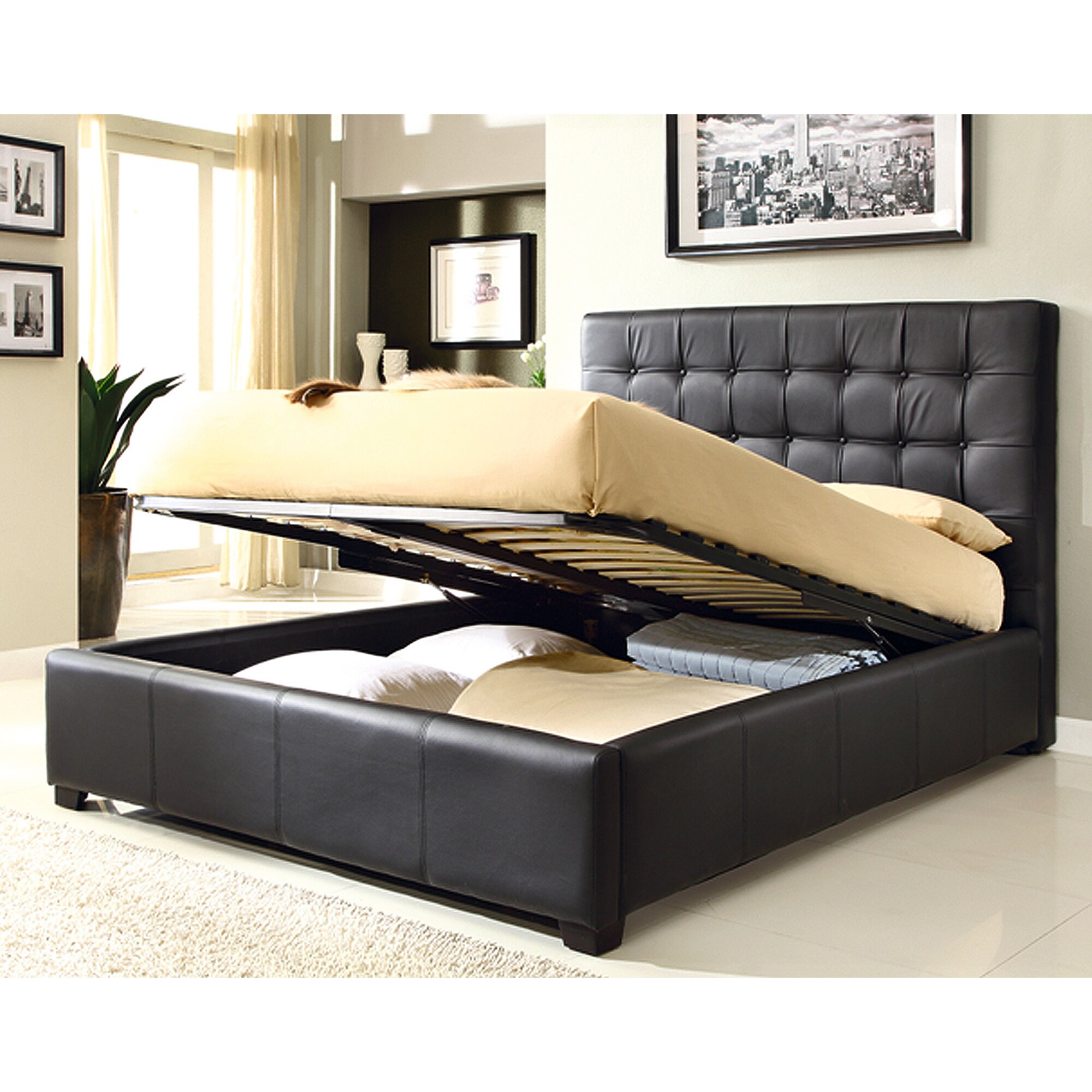 At Home Athens Upholstered Storage Platform Bed & Reviews | Wayfair