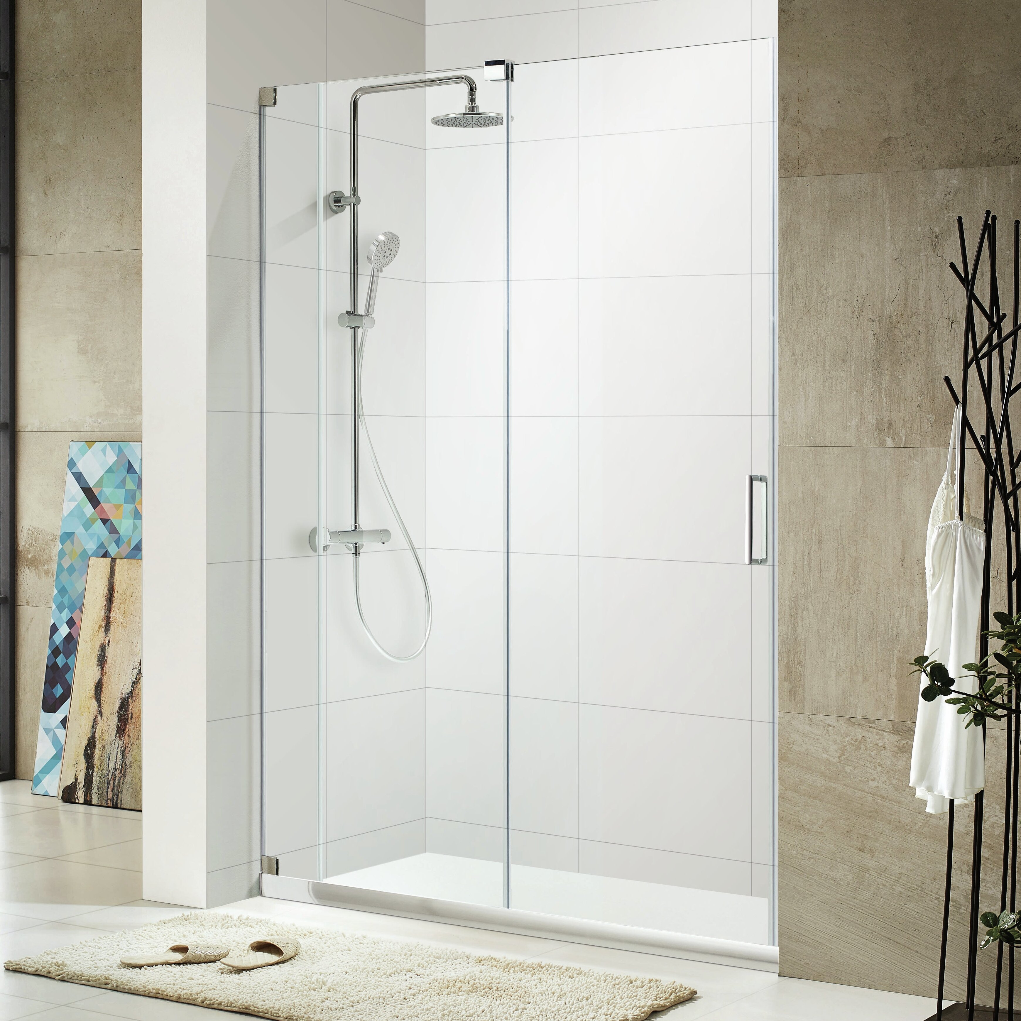 Oasis Lux 72 x 44  48 Frameless Sliding Shower Door 