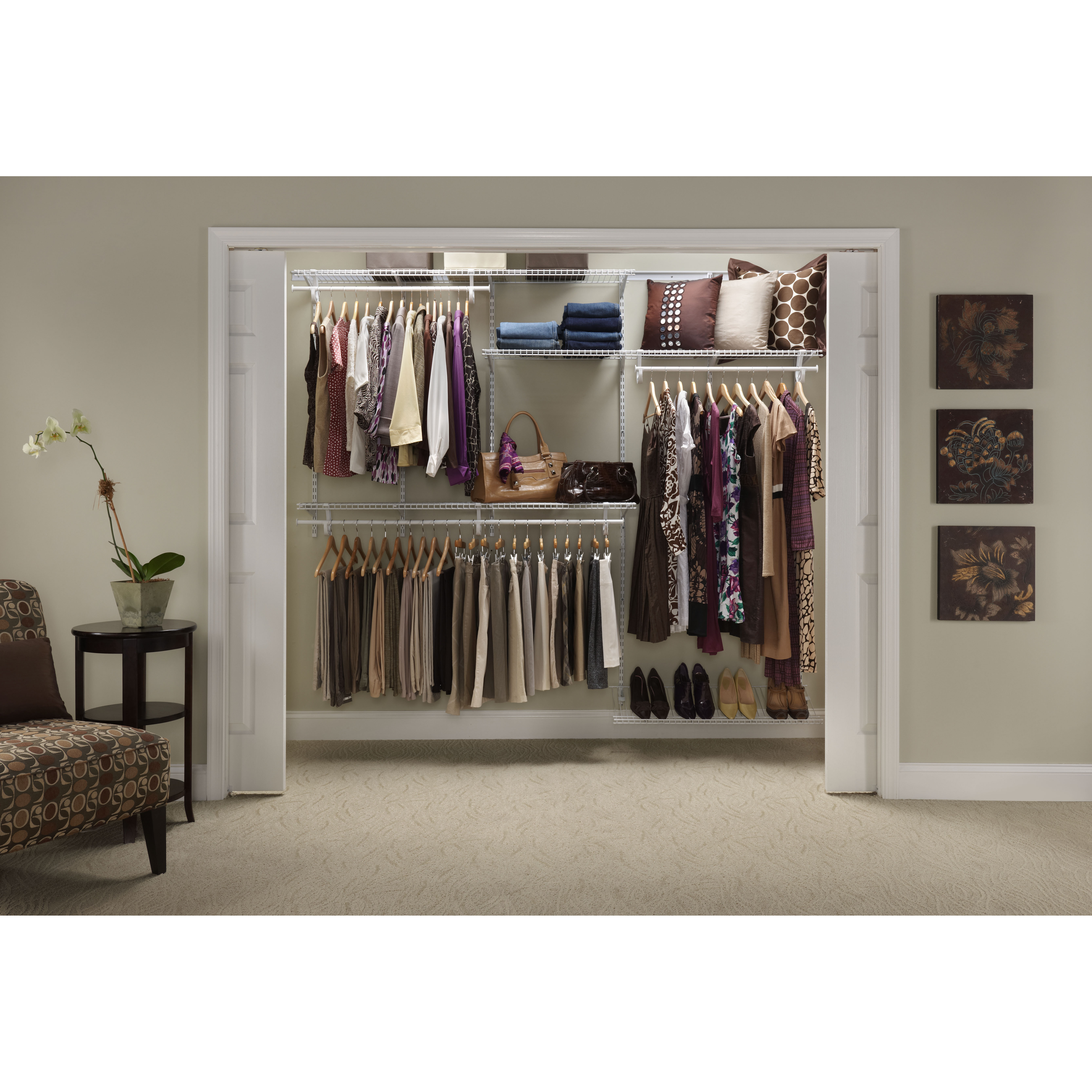 ClosetMaid ShelfTrack 60" 96" Wide Adjustable Closet System & Reviews