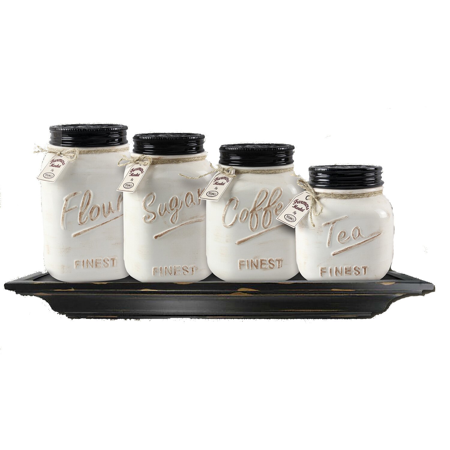 ZallZo 4 Piece Mason Jar Canister Set Reviews Wayfair   Ceramic%2BMason%2BJar%2BCanister%2BSet%2B%2528Set%2Bof%2B4%2529 