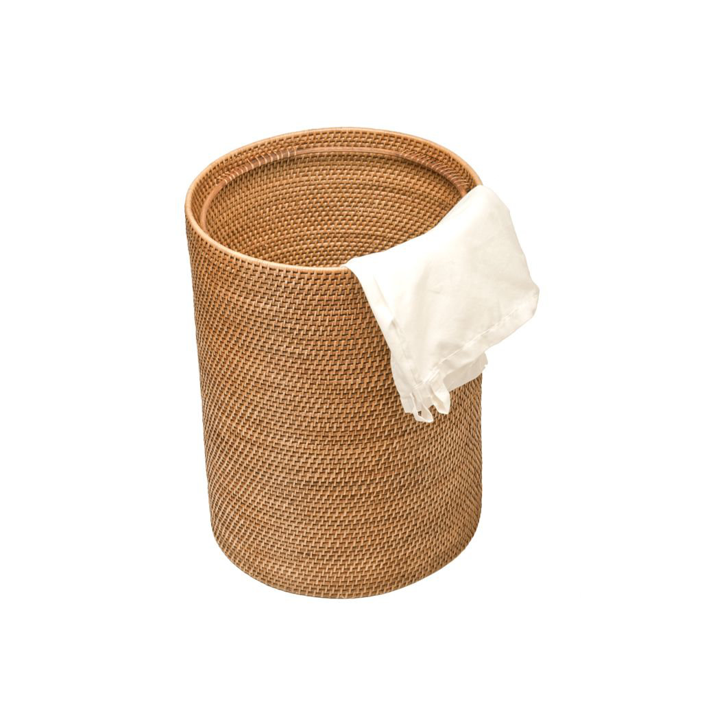 Kouboo Round Rattan Laundry Hamper with Cotton Liner & Reviews Wayfair