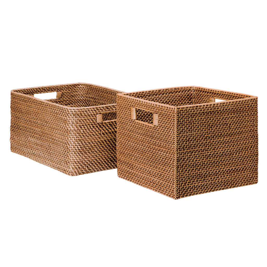 Square Rattan Storage Basket Wayfair