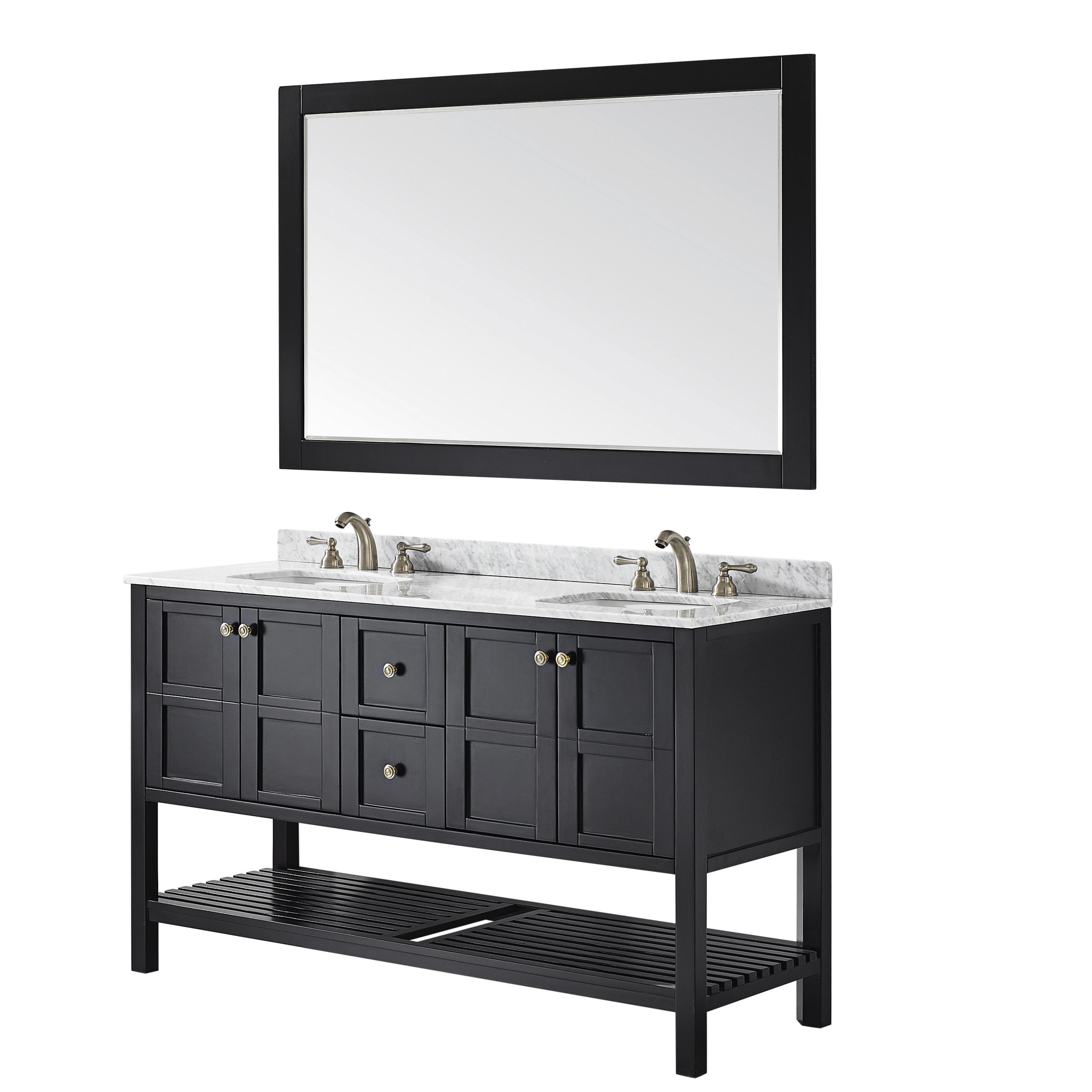 Florence 60quot; Double Bathroom Vanity Set with Mirror  Wayfair Supply