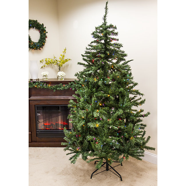 6.5' Traditional Mixed Pine Artificial Christmas Tree with Multi Light