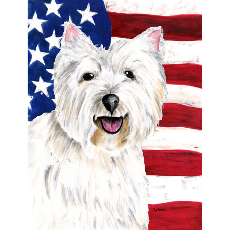 American Flag with Westie 2-Sided Garden Flag | Wayfair