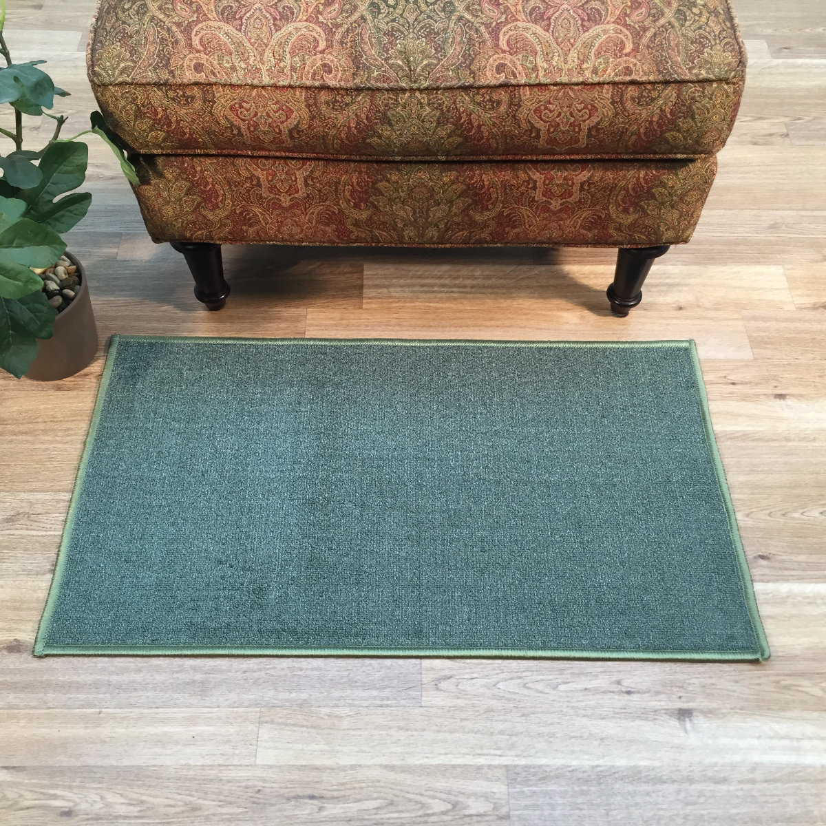 Rugnur Hammam Maxy Home Solid Single Color Plain Ocean Blue Area Rug