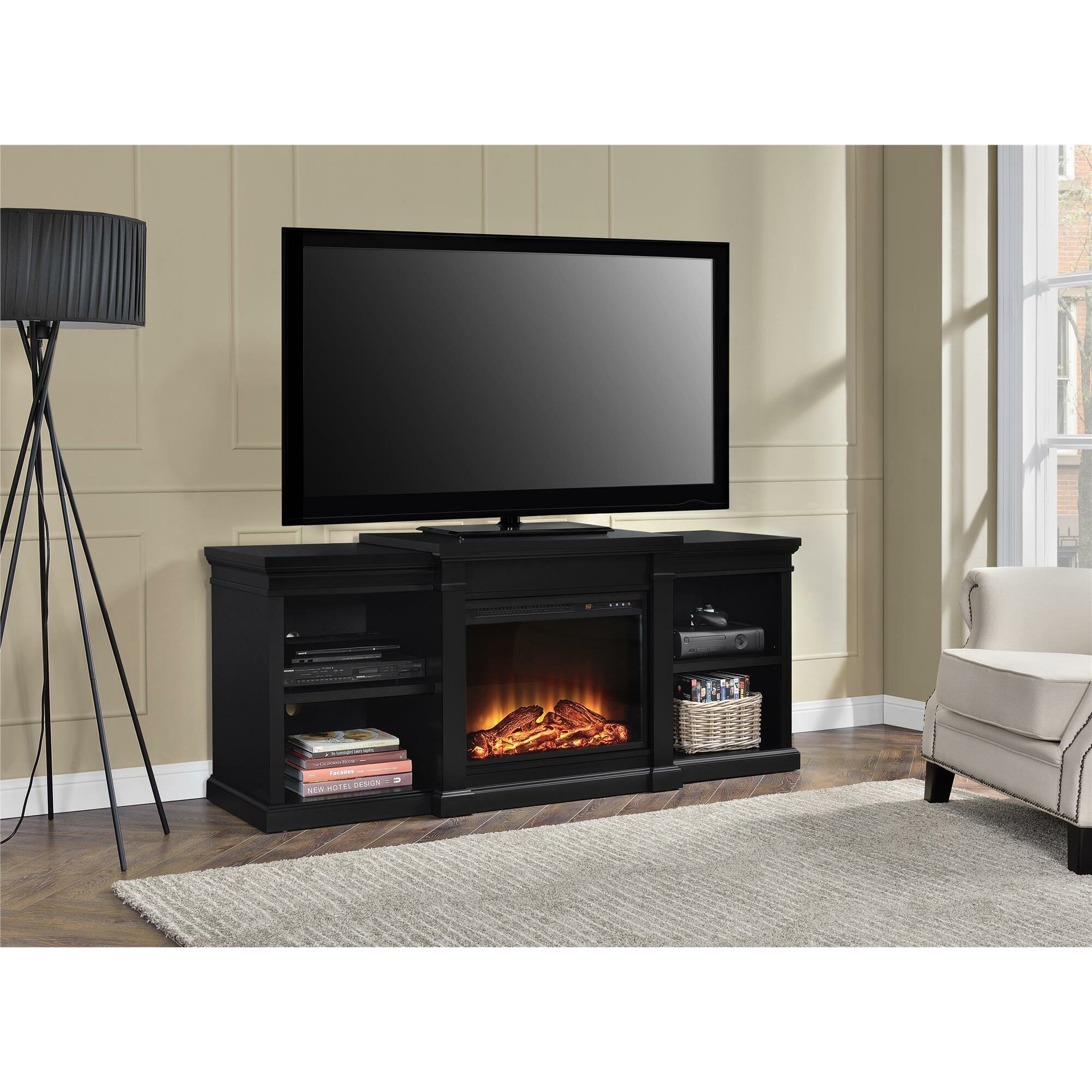 Darby Home Co Bryn TV Stand with Electric Fireplace ...