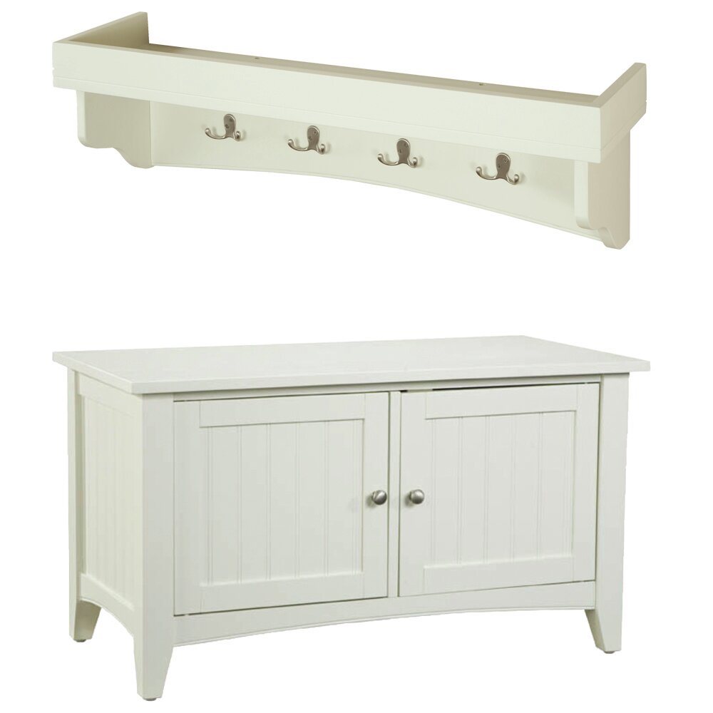 Alcott Hill Bel Air 2 Piece Hall Tree Coat Hook and Cabinet Set ...