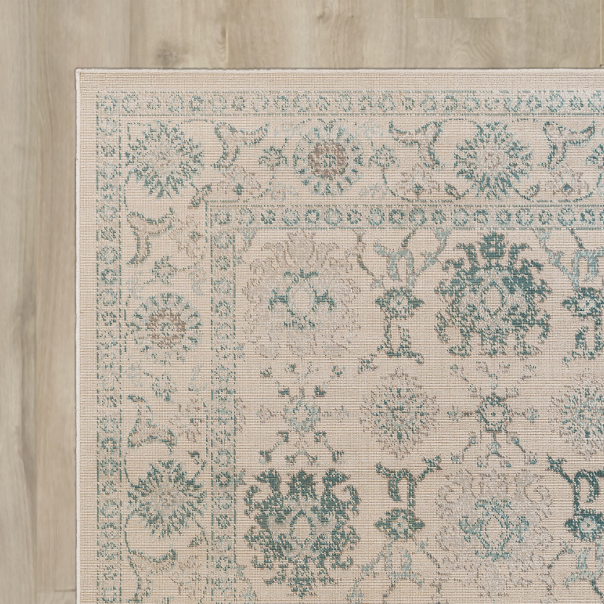 Alcott Hill Canfield Teal/Beige Area Rug & Reviews Wayfair