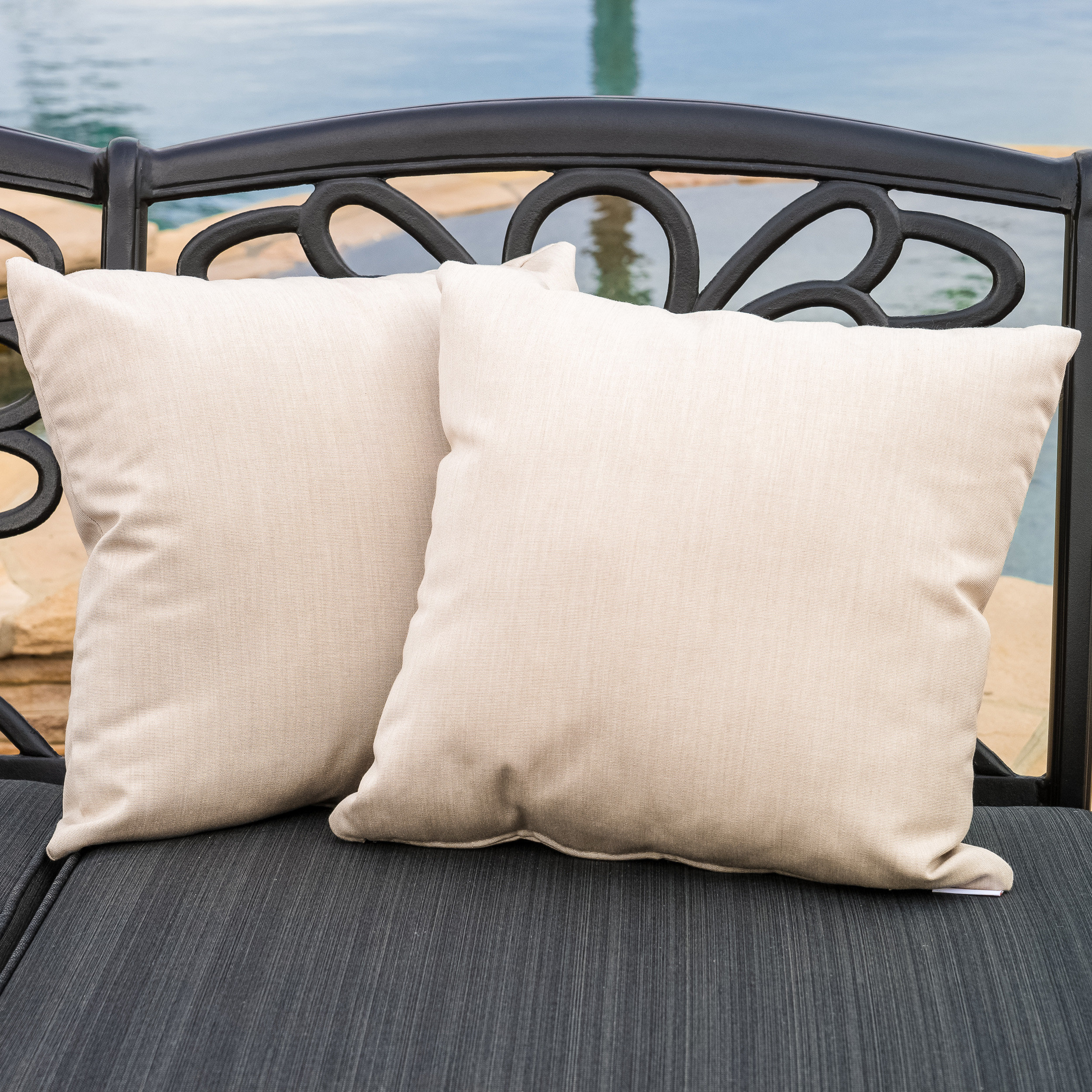 Charlton Home Bonniview Canvas Indoor/Outdoor Sunbrella Throw Pillow