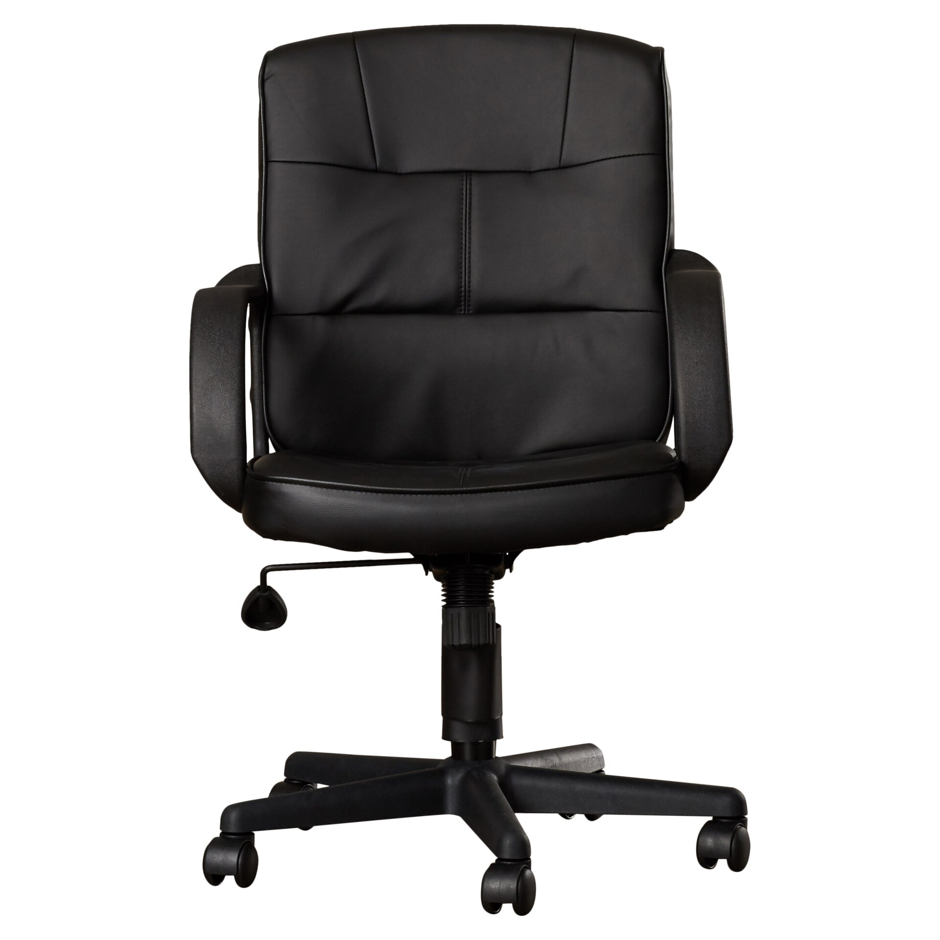 Charlton Home Reeve Low-Back Leather Office Chair with Nylon Arms