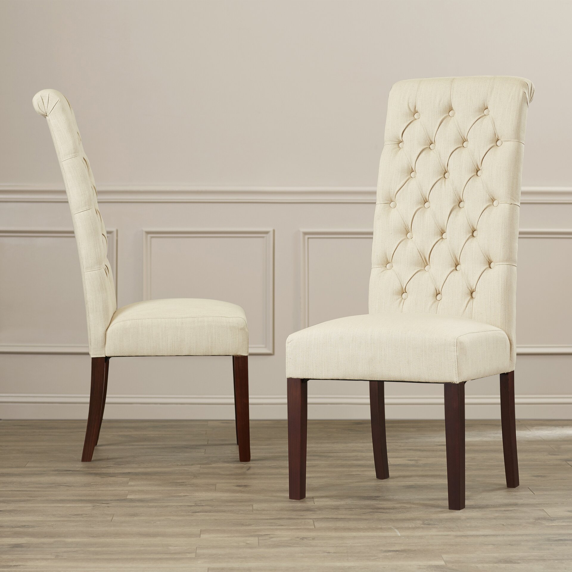 Charlton Home Estbury Tall Tufted Upholstered Dining Chair ... on {keyword}