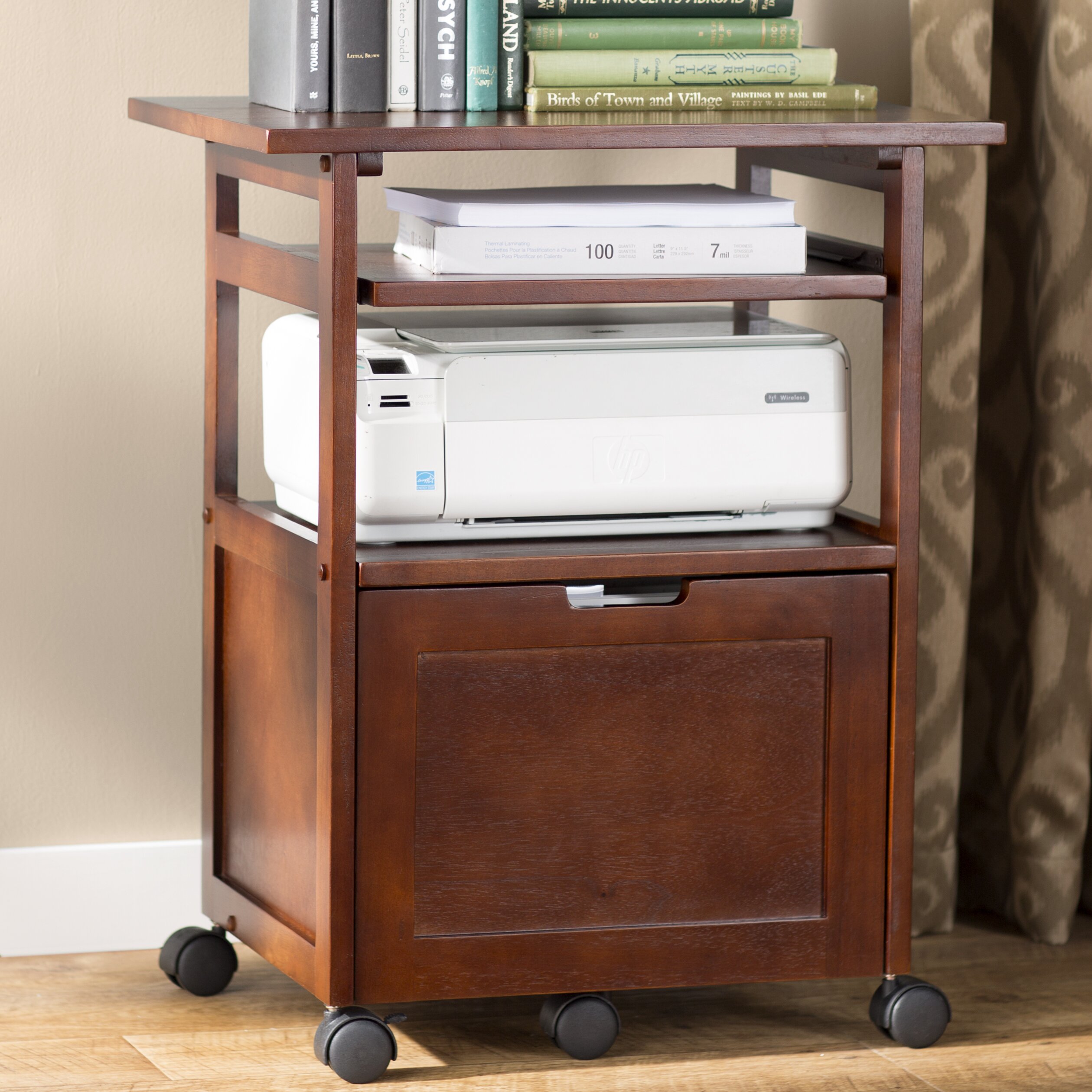 Mobile Printer Stand with Keyboard | Wayfair