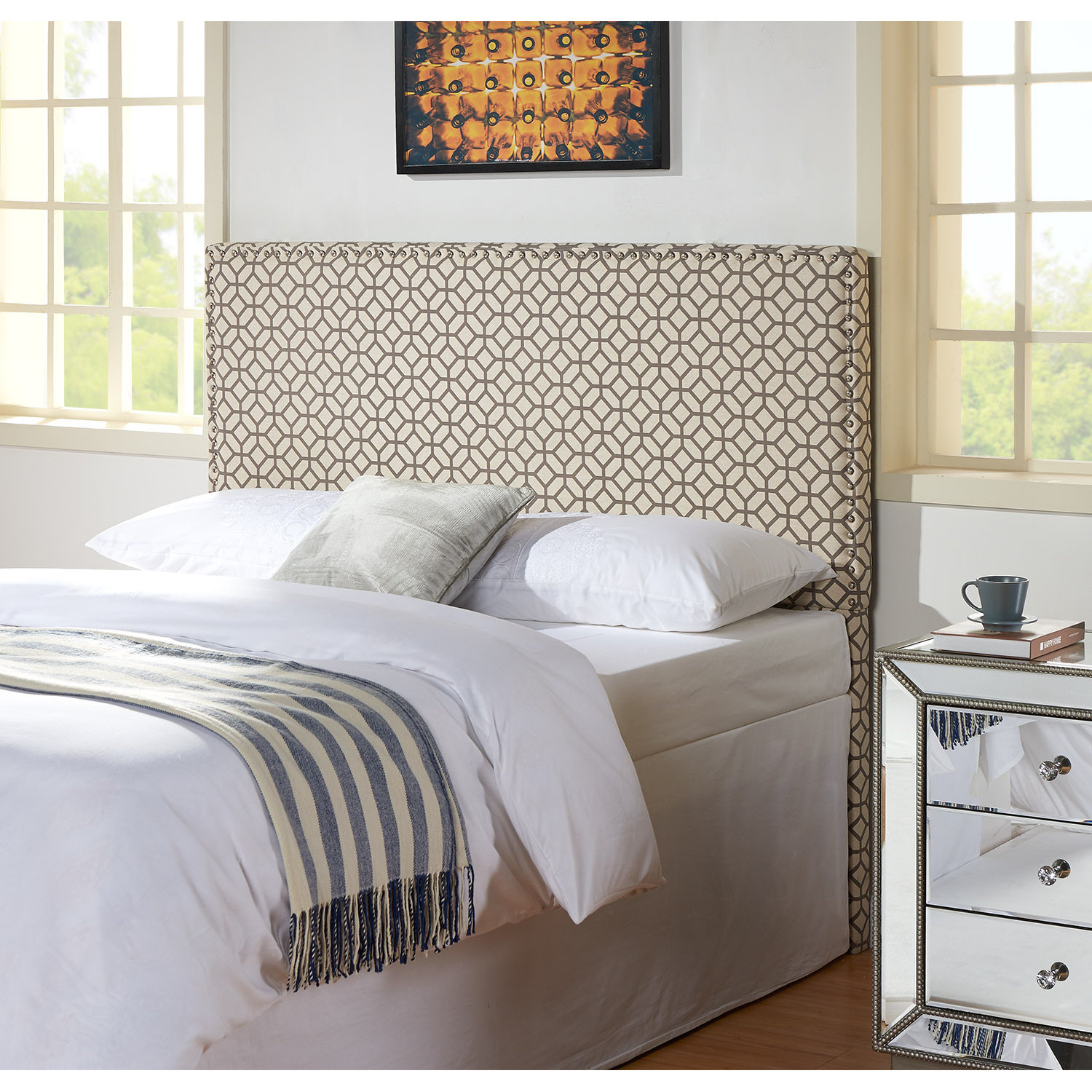 Varick Gallery Third Avenue Upholstered Geometric Headboard & Reviews