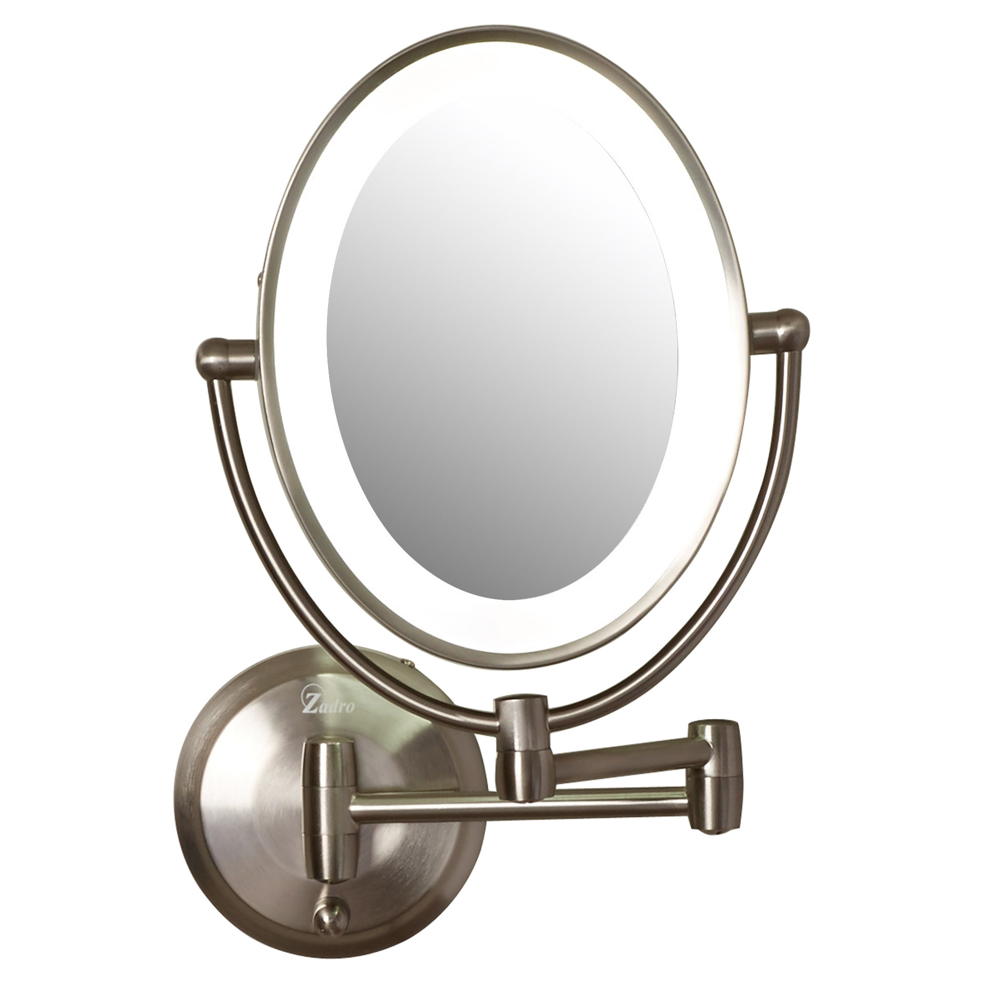 Varick Gallery Howell Cordless Dual LED Lighted Oval Wall Mount Mirror