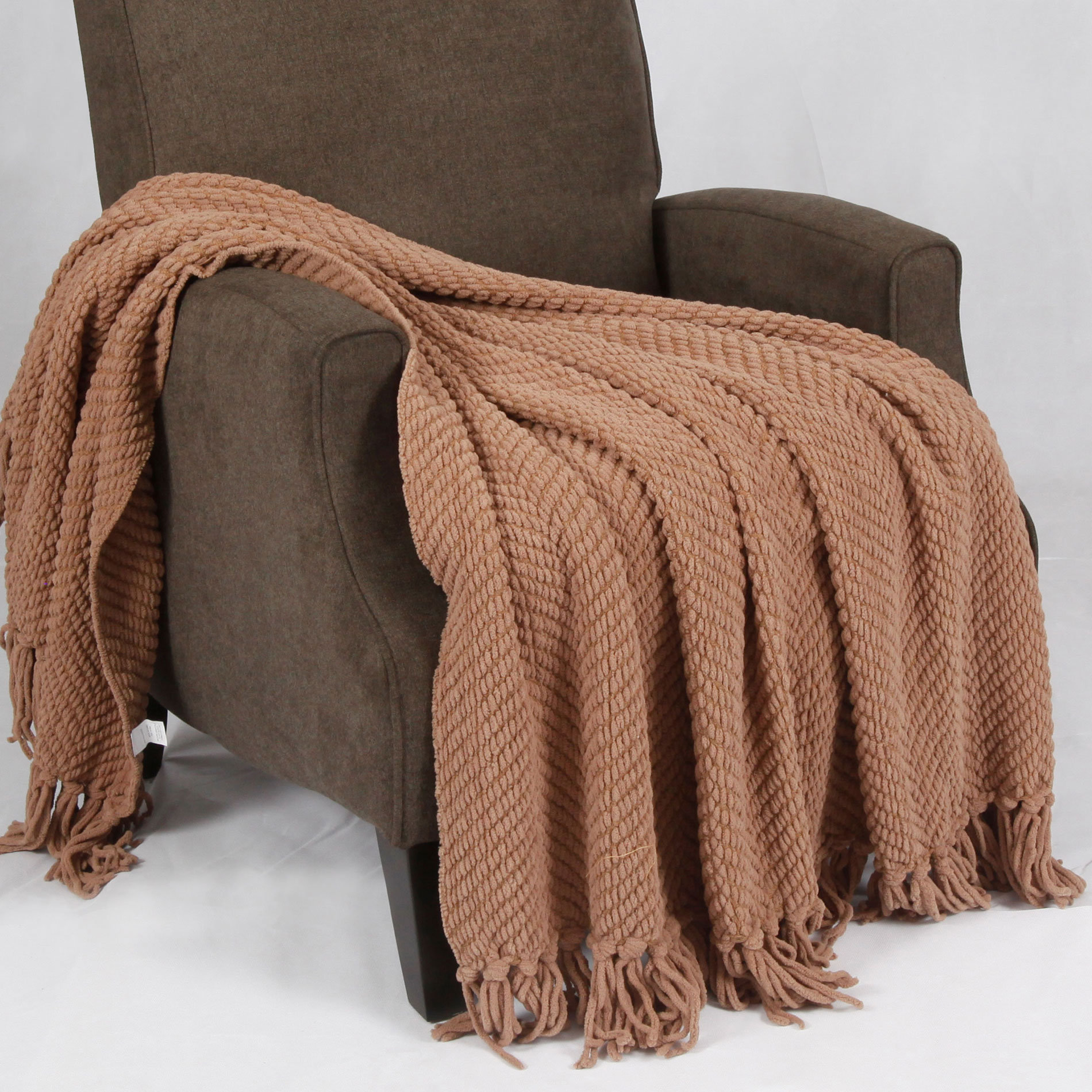 Sidon Tweed Knitted Throw Blanket Wayfair