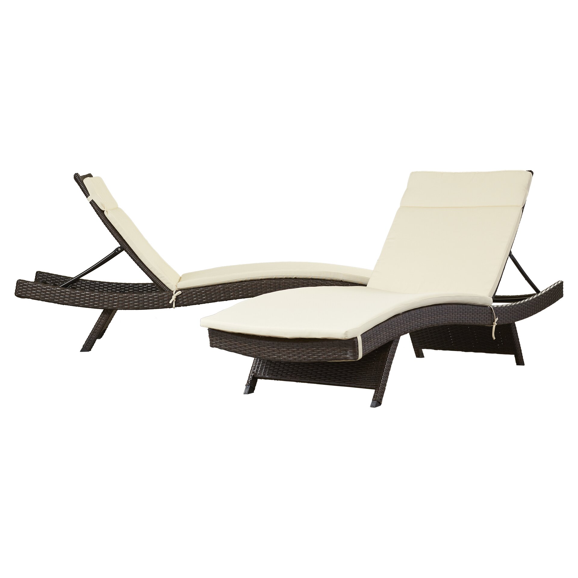 Garry Wicker Adjustable Chaise Lounge with Cushion Wayfair